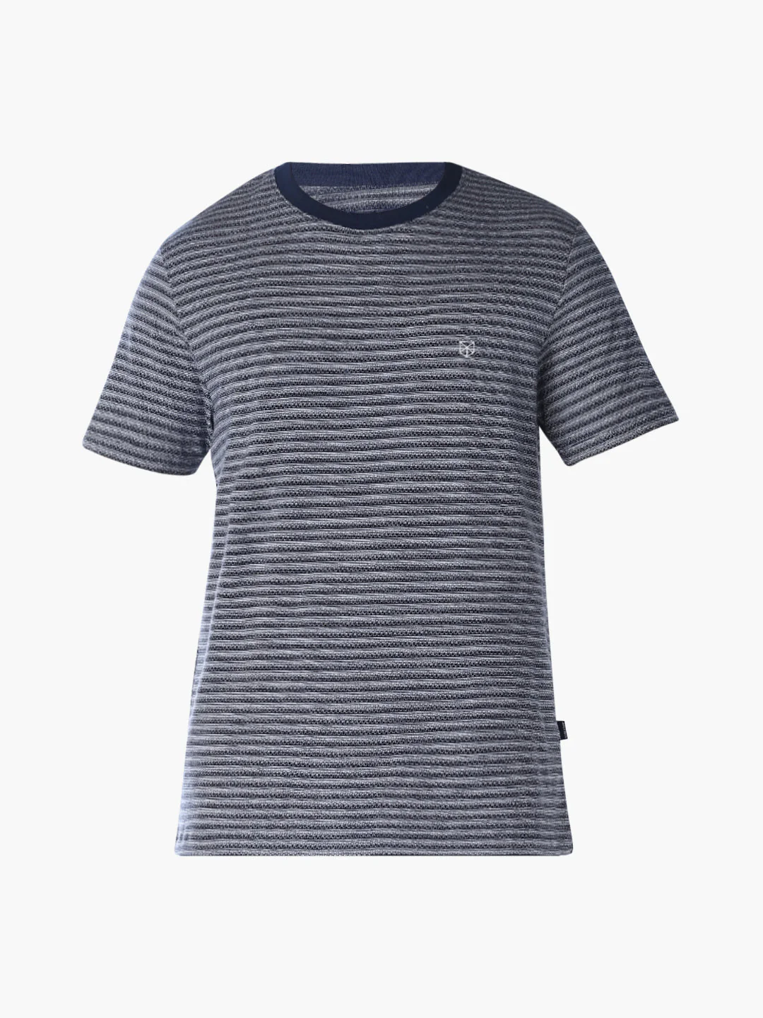 Blue Striped Crew Neck T-shirt - Image 7