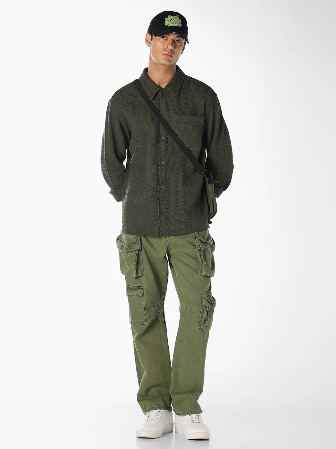 Green Waffle Twill Shirt - Image 6