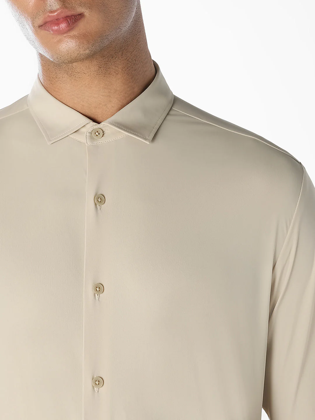 Beige Formal Regular Fit Shirt - Image 5