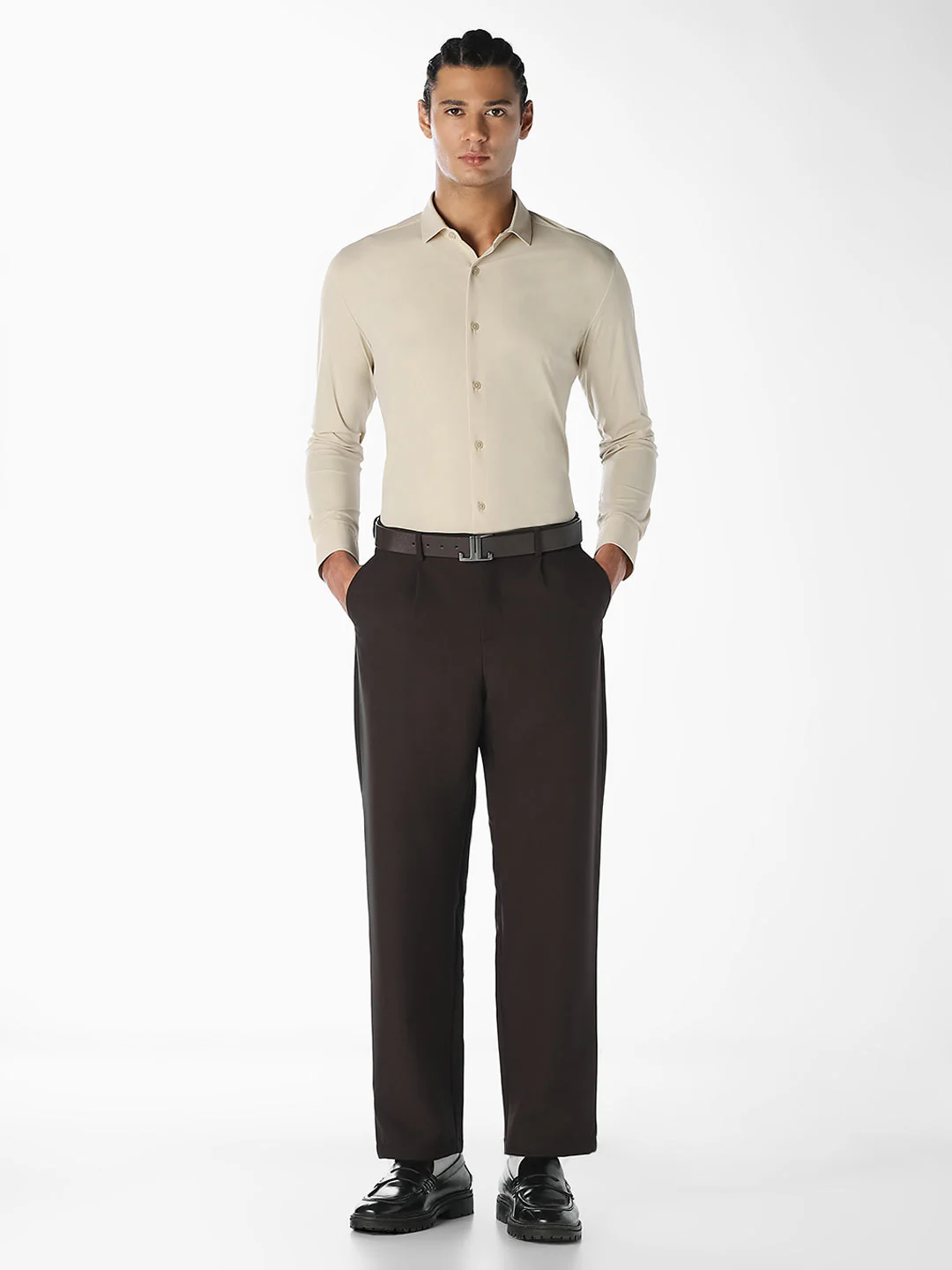Beige Formal Regular Fit Shirt - Image 6