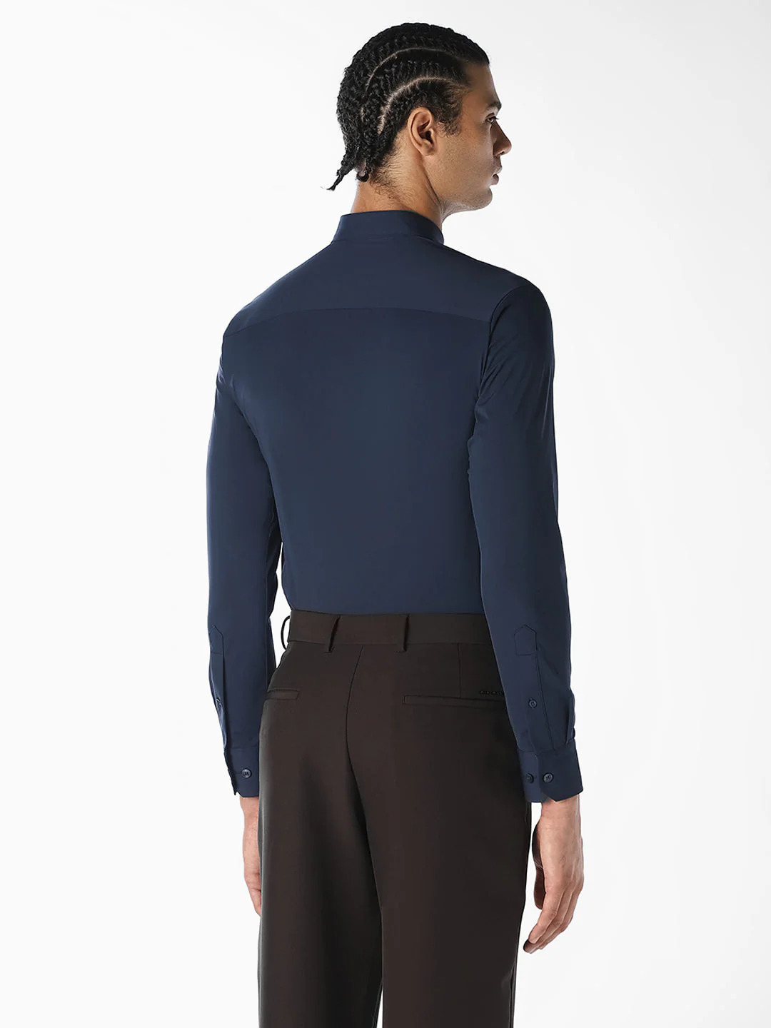 Navy Blue Formal Regular Fit Shirt - Image 4