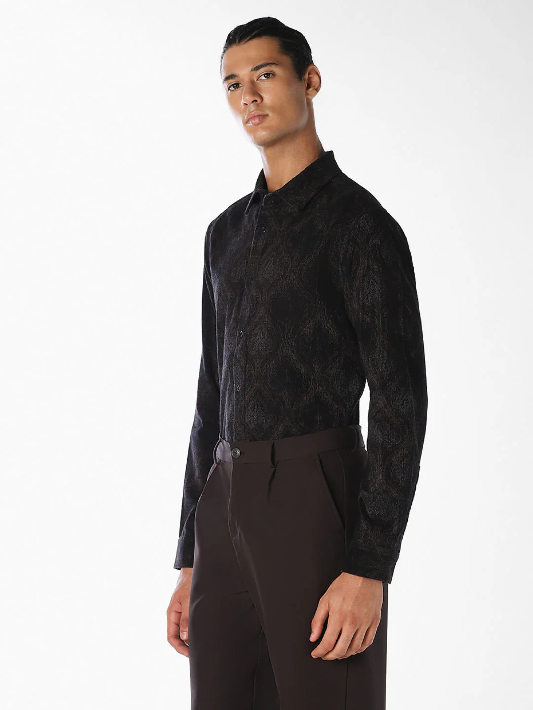 Printed Dobby Slim Fit Shirt - Image 3