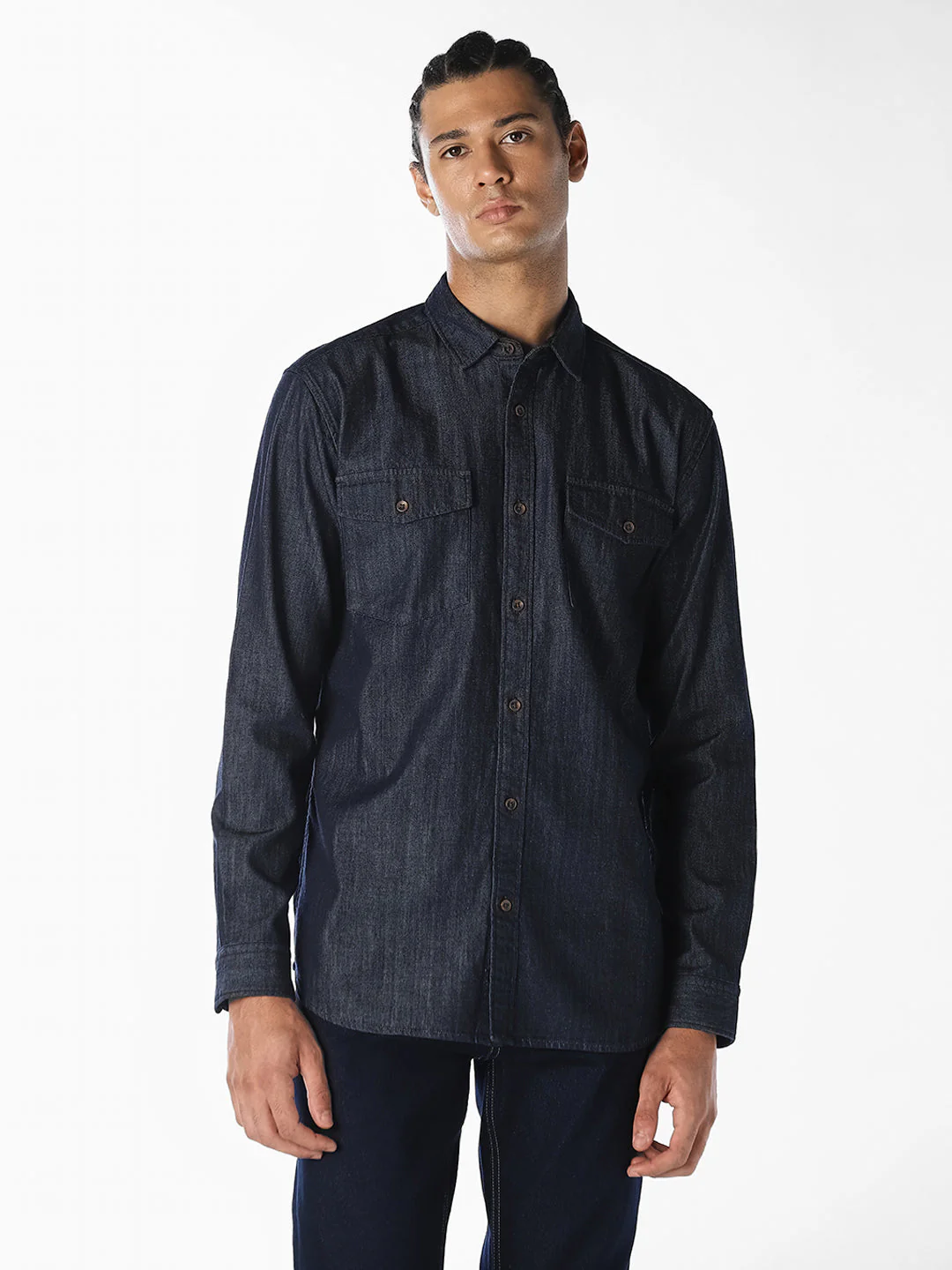 Dark Blue Denim Shirt - Image 2