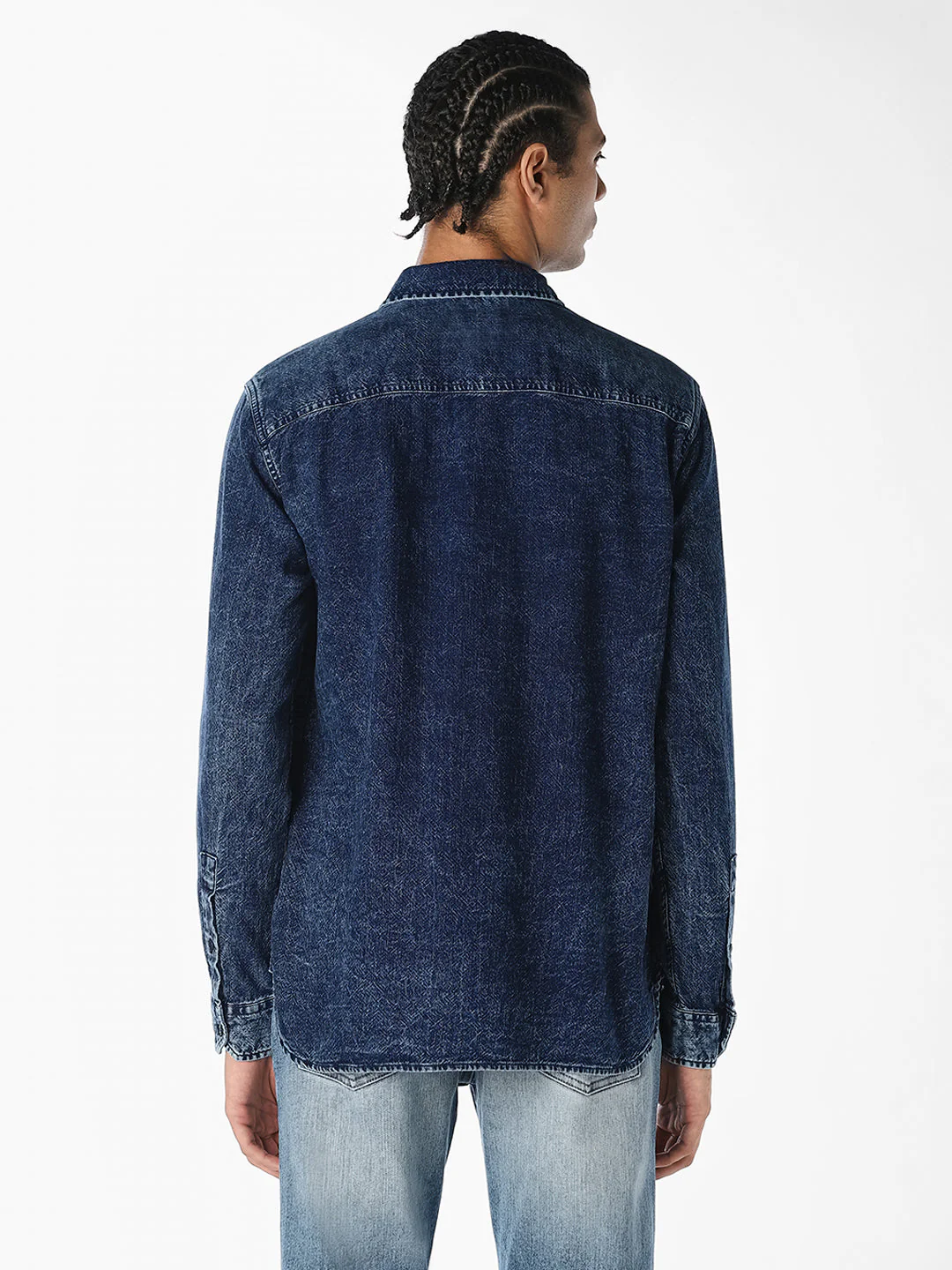 Blue Washed Denim Shirt - Image 4