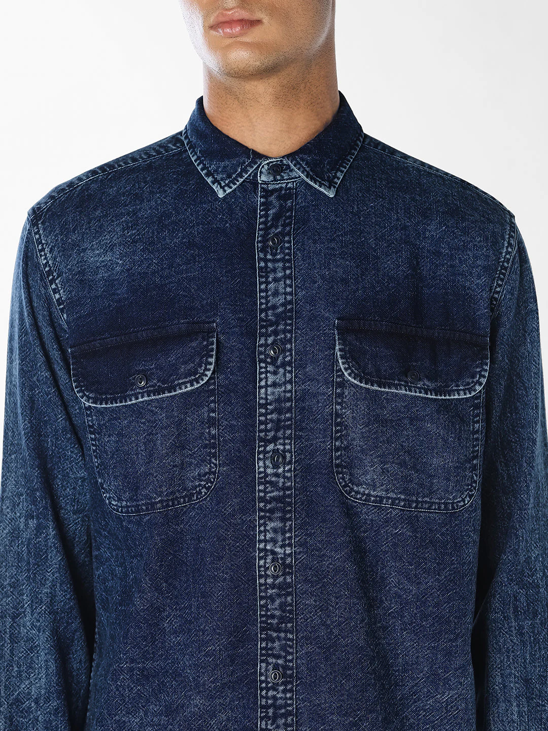 Blue Washed Denim Shirt - Image 5