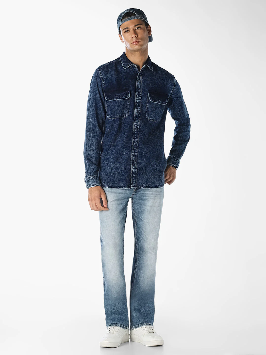 Blue Washed Denim Shirt - Image 6