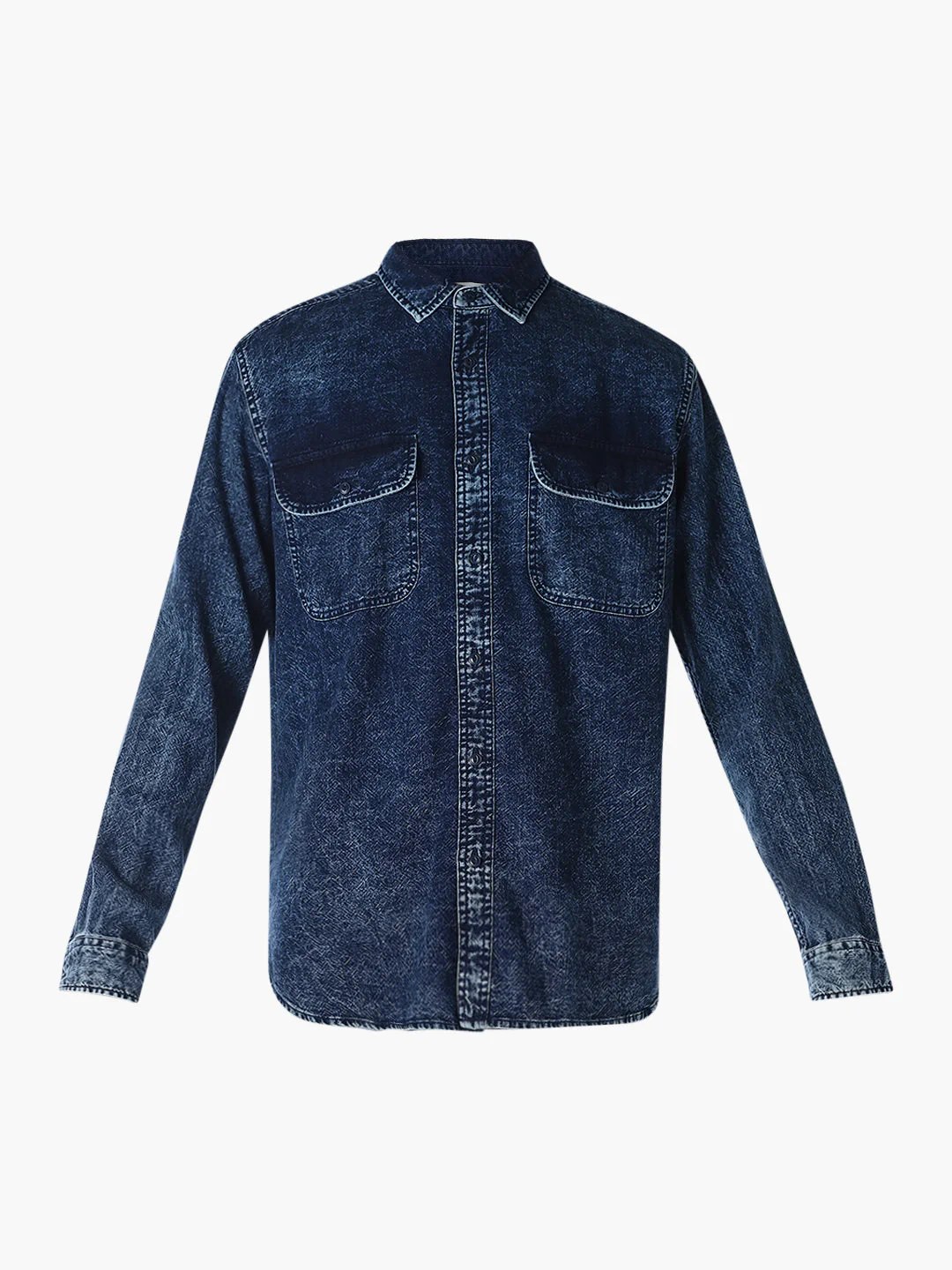 Blue Washed Denim Shirt - Image 7