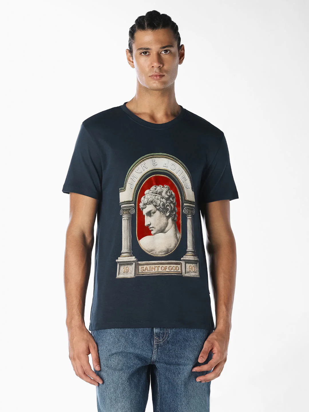 Navy Blue Graphic Print T-Shirt - Image 2