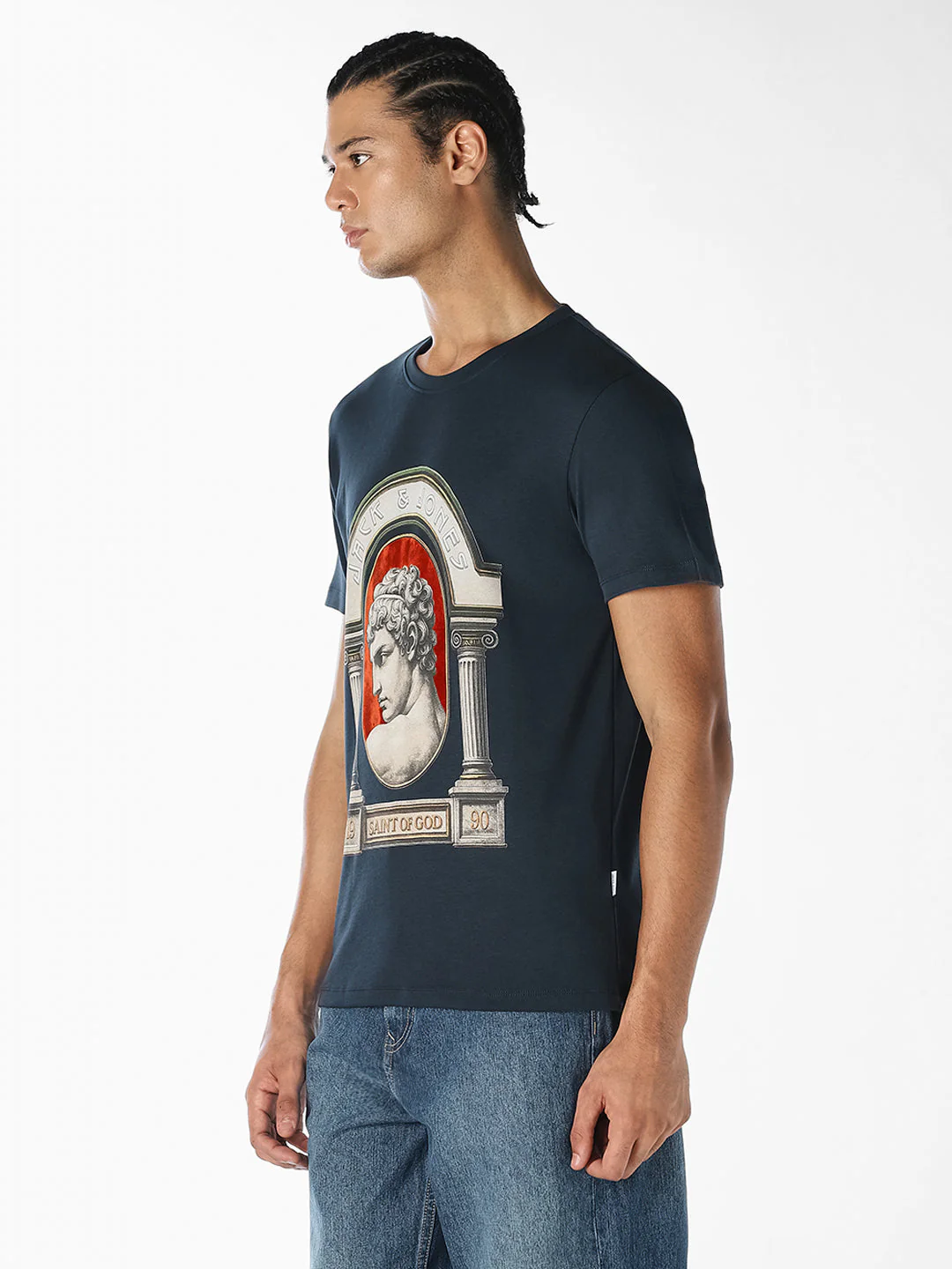 Navy Blue Graphic Print T-Shirt - Image 3