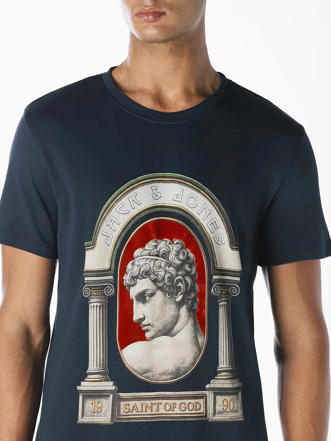 Navy Blue Graphic Print T-Shirt - Image 5