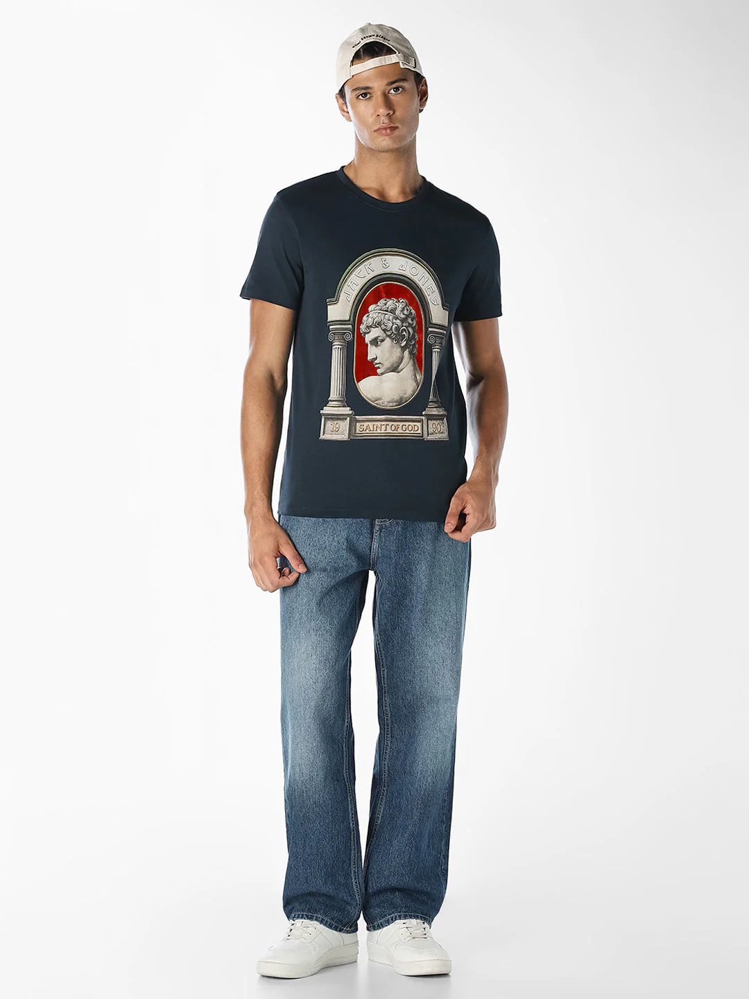 Navy Blue Graphic Print T-Shirt - Image 6