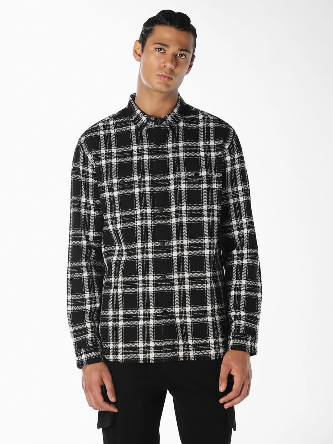 Check Print Cotton Shirt - Image 2