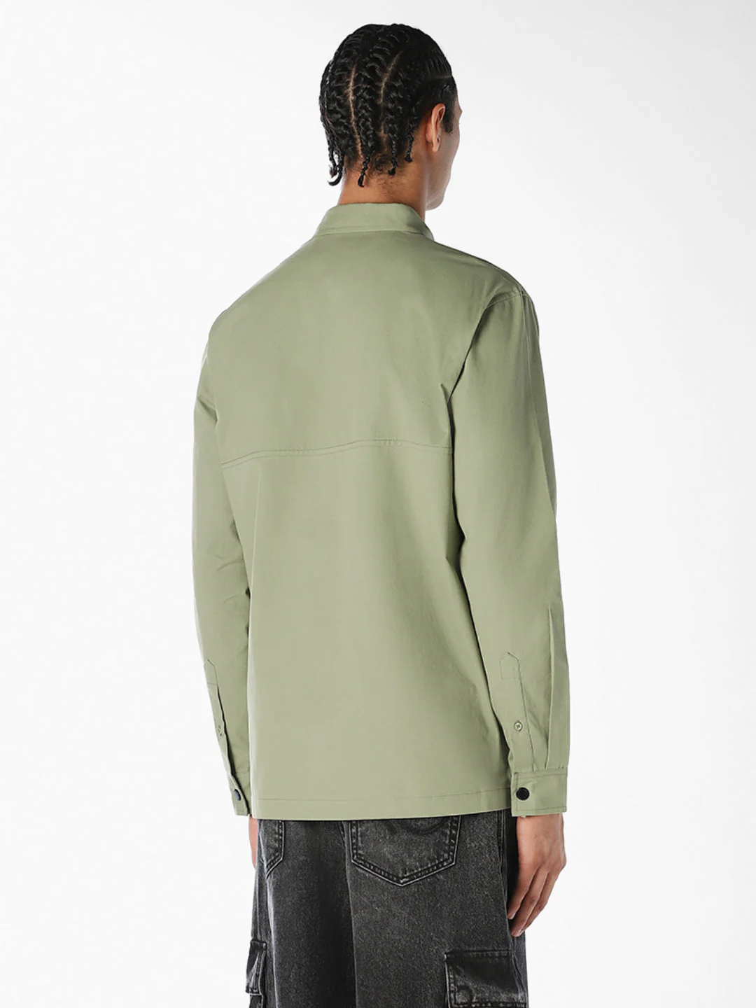 Green Cotton Twill Shirt - Image 4