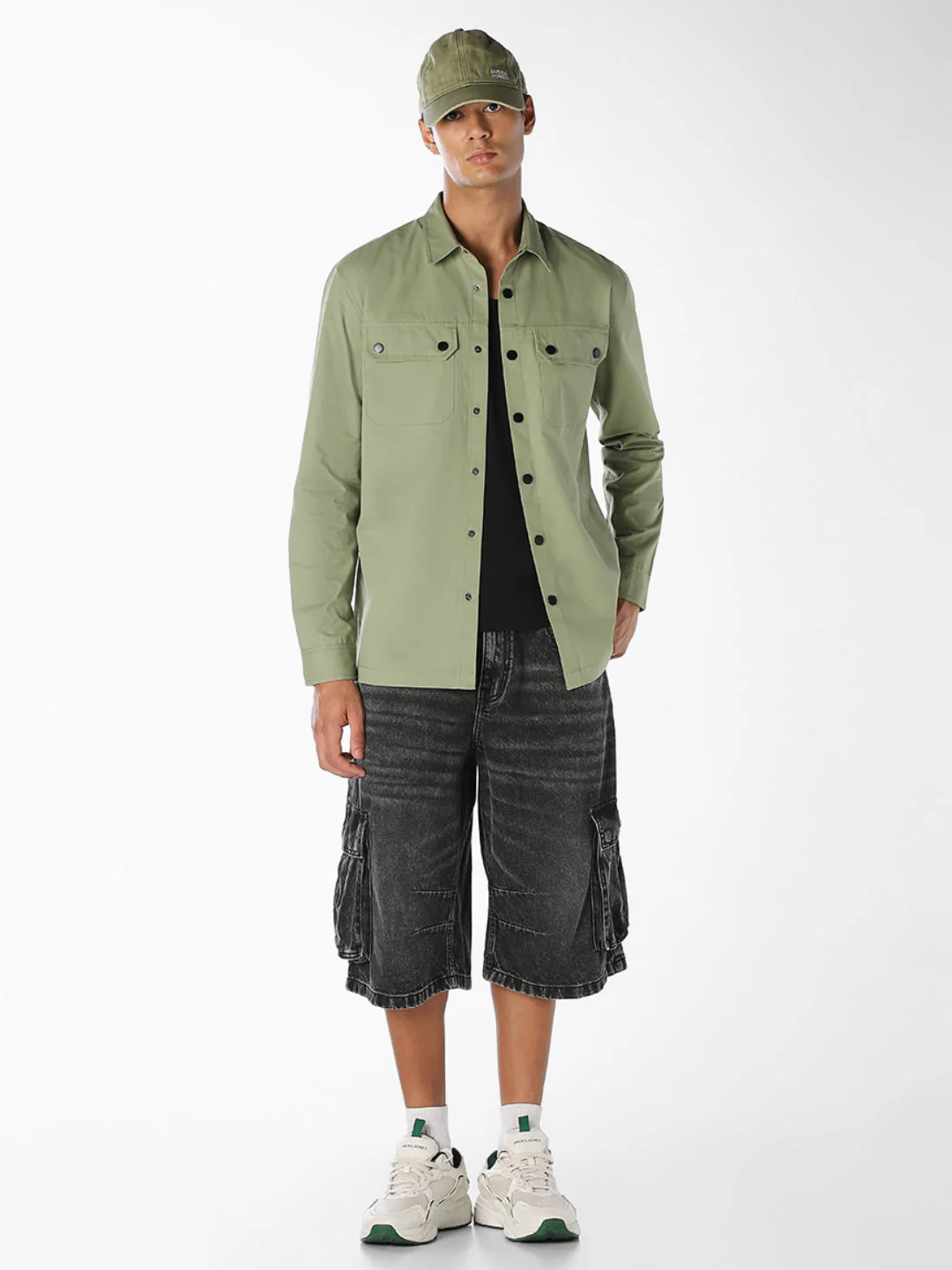 Green Cotton Twill Shirt - Image 6