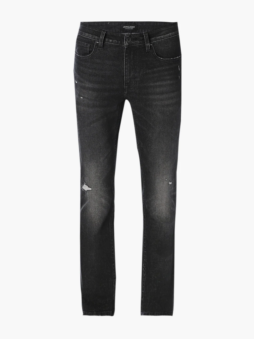 Black Mildly Distressed Regular Fit Jeans - Image 7