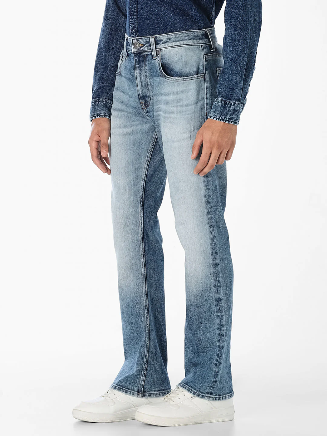 Light Blue Cliff Bootcut Jeans - Image 2