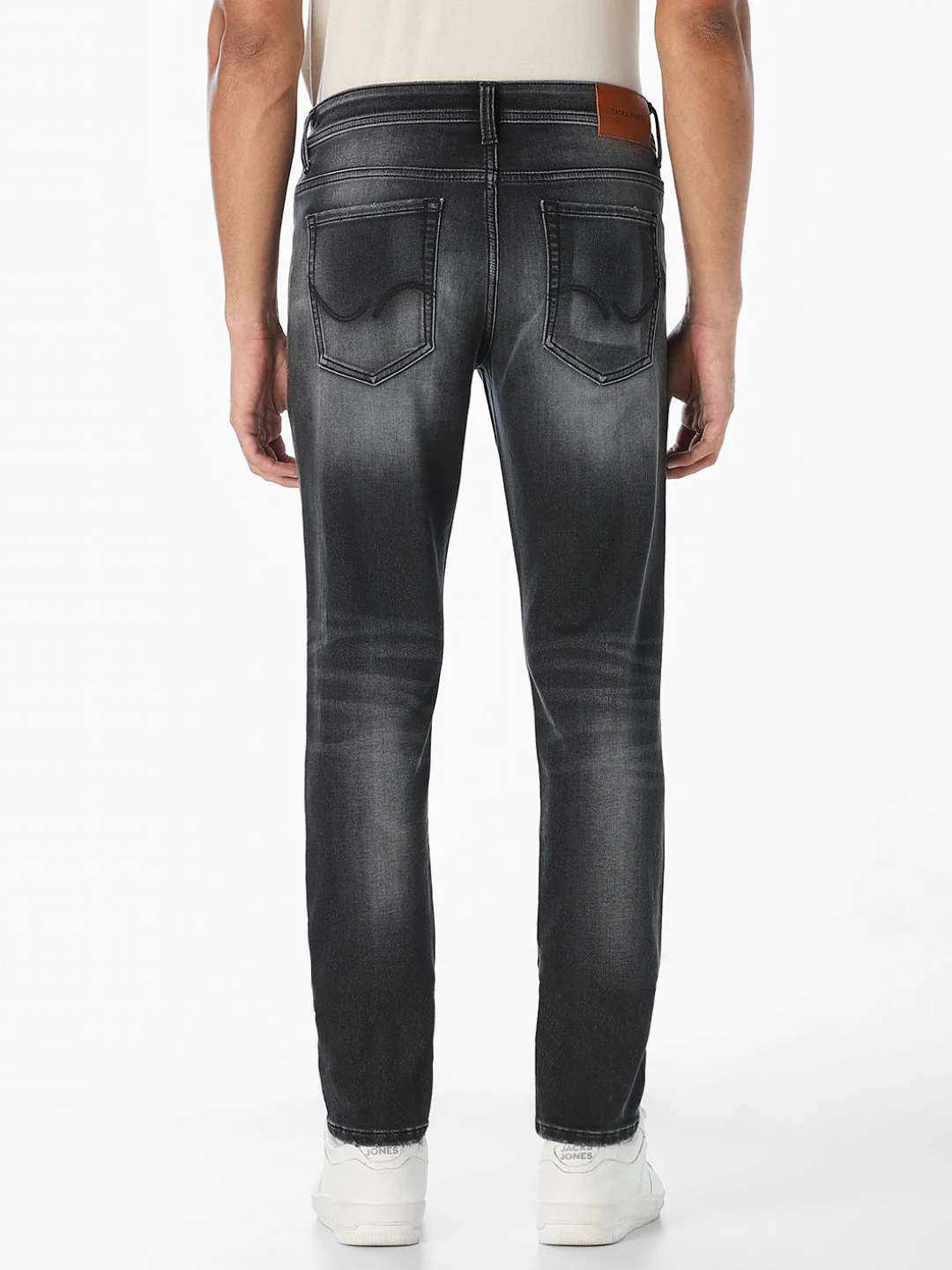 Grey Washed Slim Fit 5-Pocket Jeans - Image 3