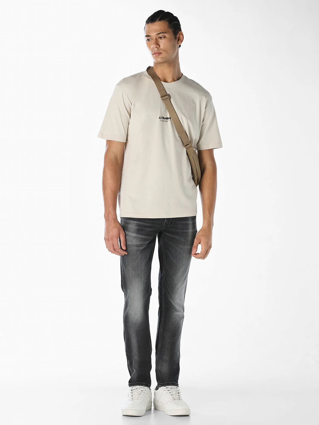 Grey Washed Slim Fit 5-Pocket Jeans - Image 6