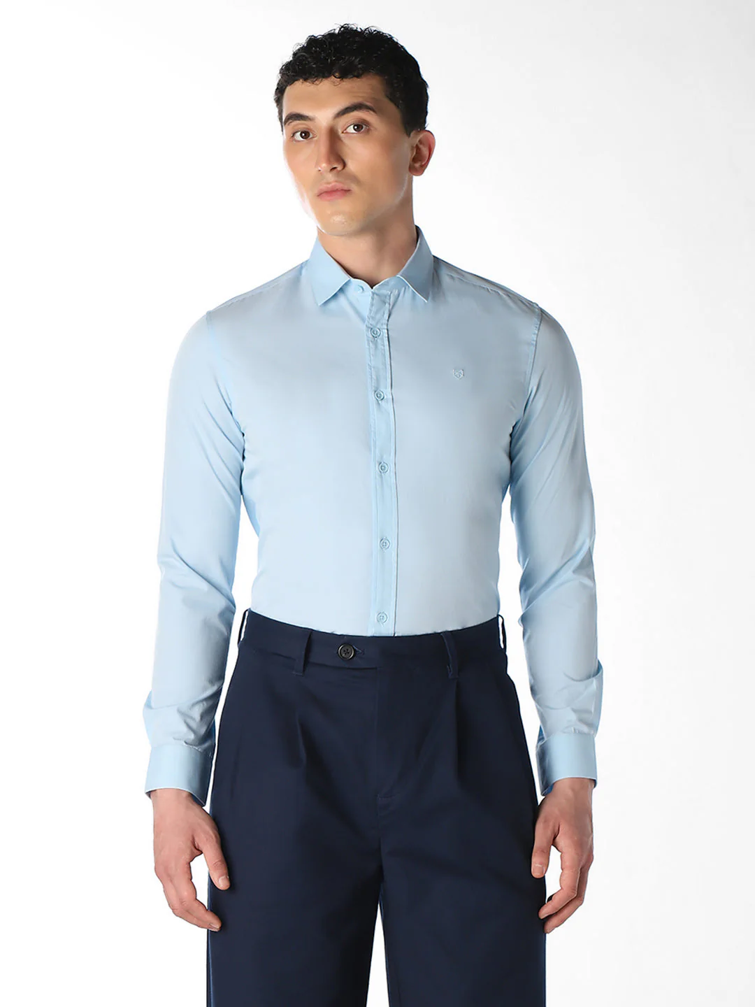 Light Blue Slim Fit Formal Shirt - Image 2