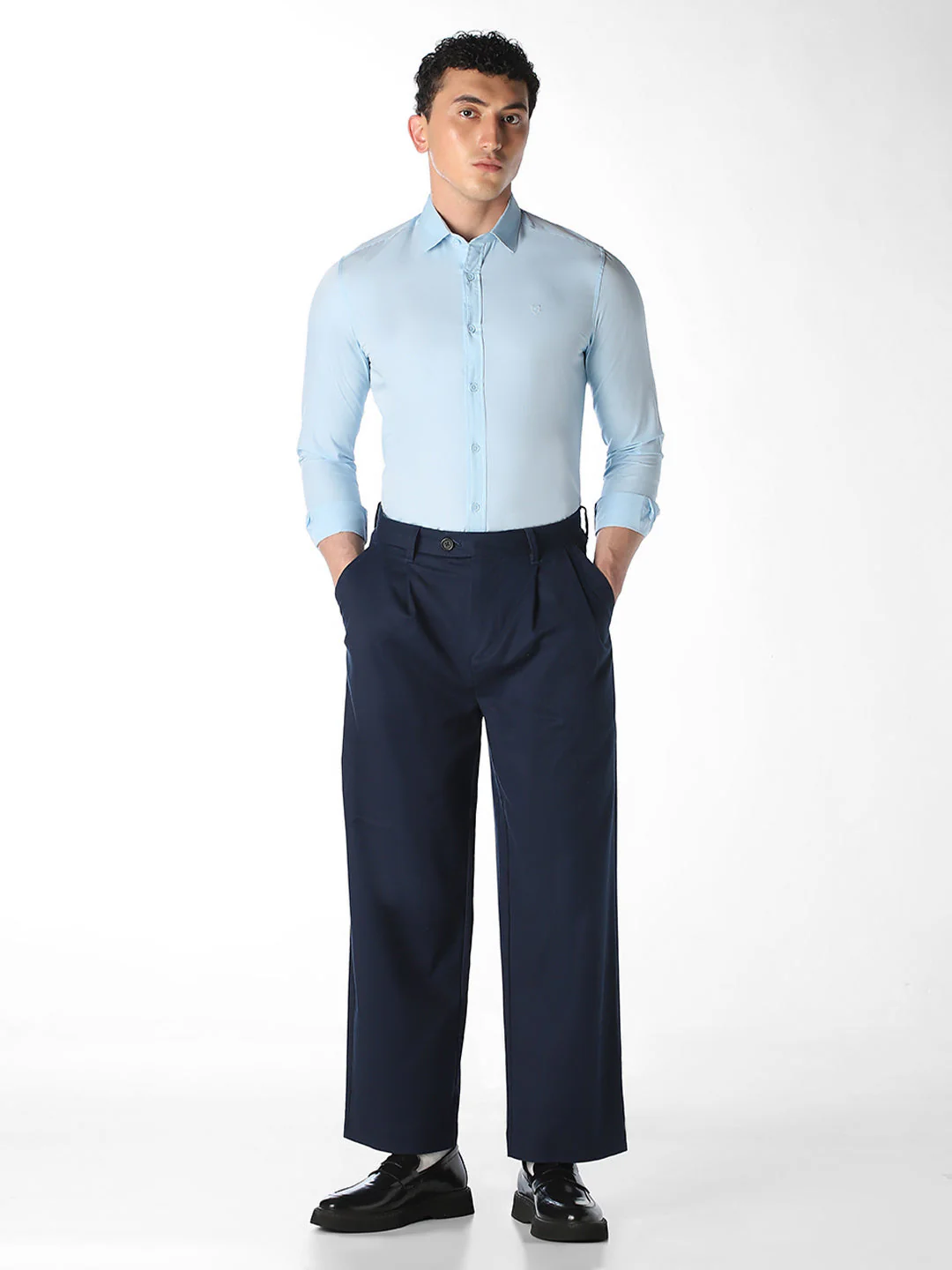 Light Blue Slim Fit Formal Shirt - Image 6
