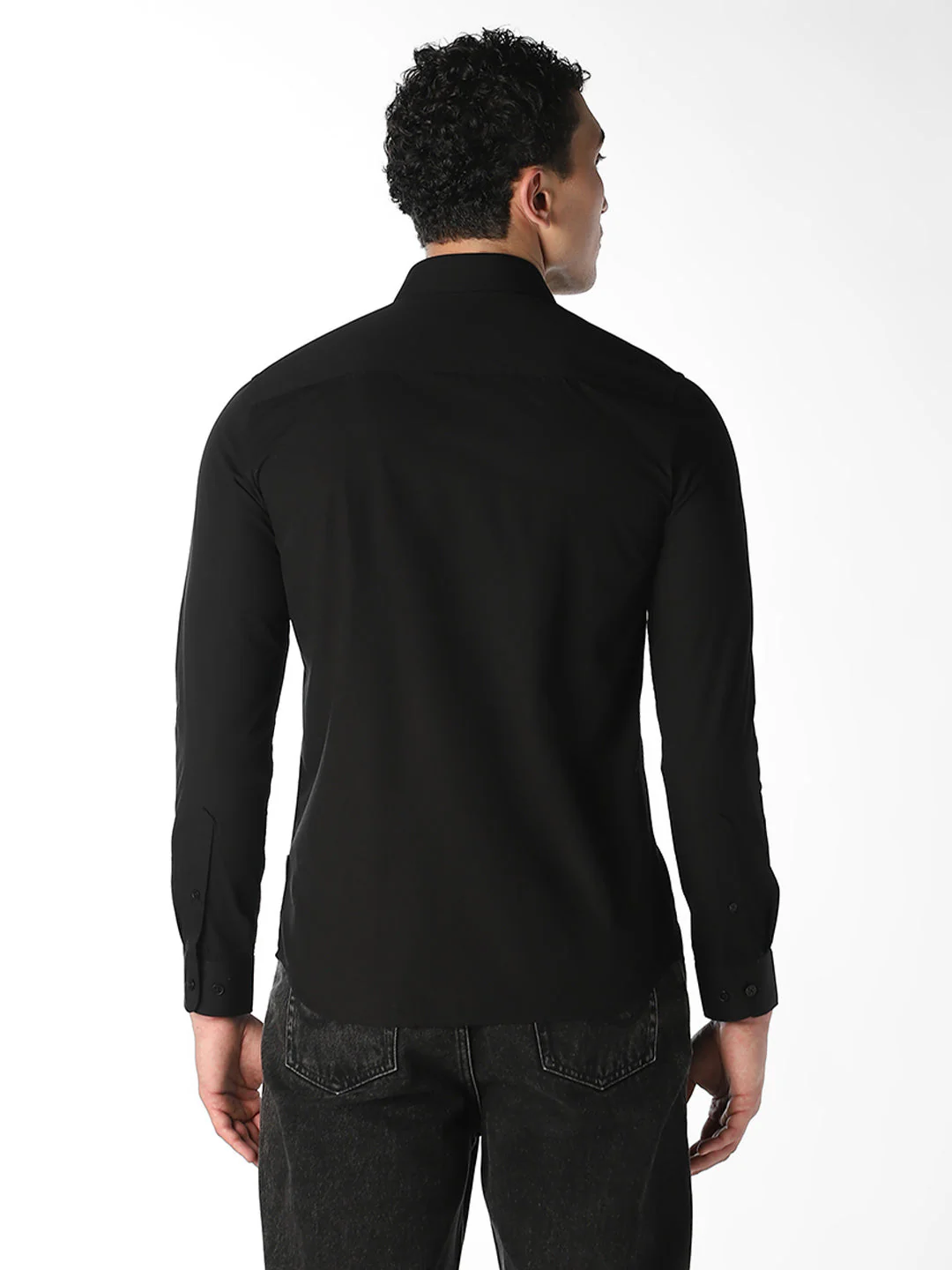 Black Slim Fit Formal Shirt - Image 4
