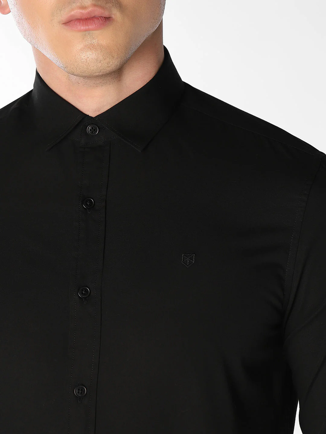 Black Slim Fit Formal Shirt - Image 5