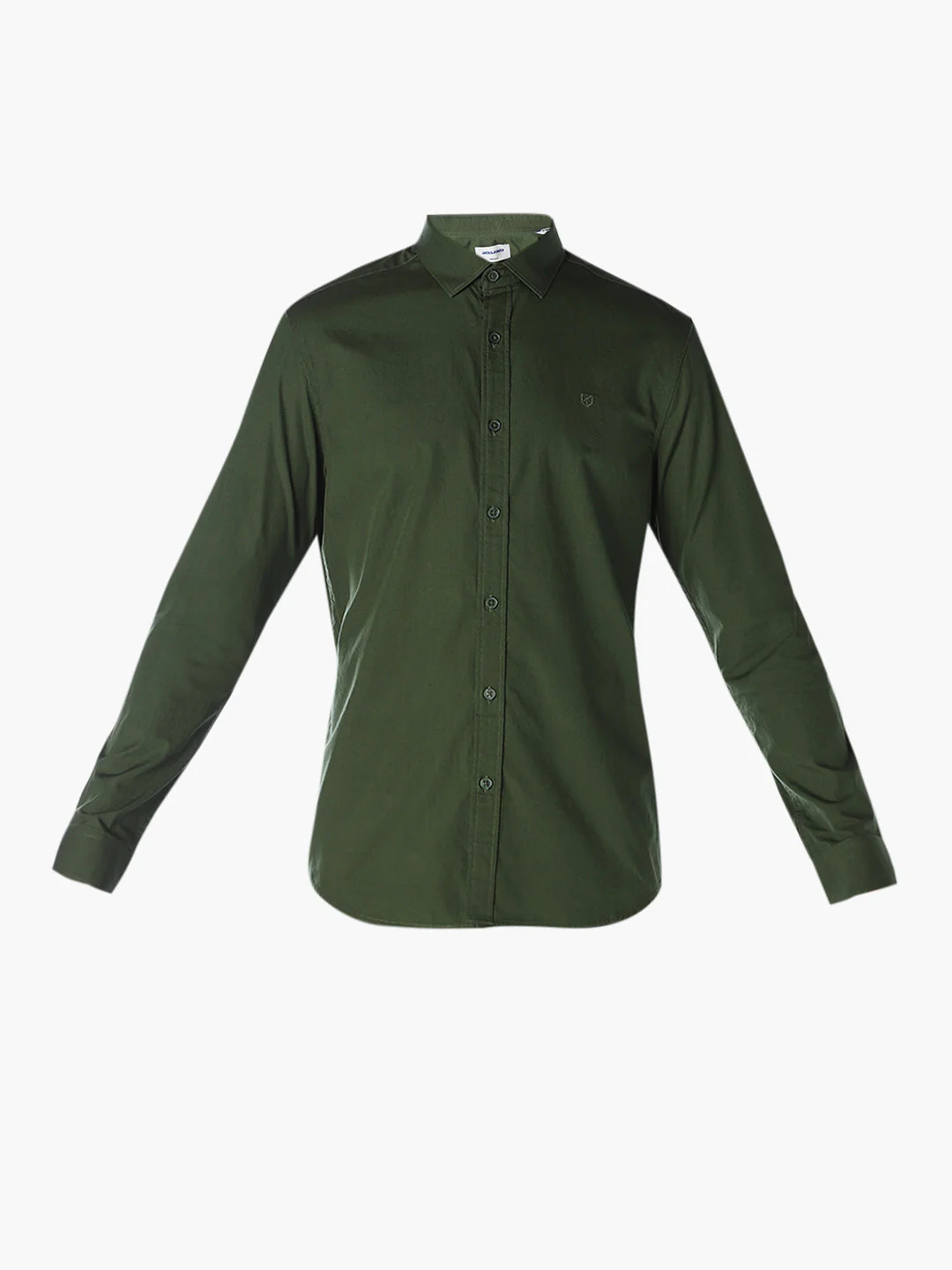 Dark Green Cotton Slim Fit Shirt - Image 7