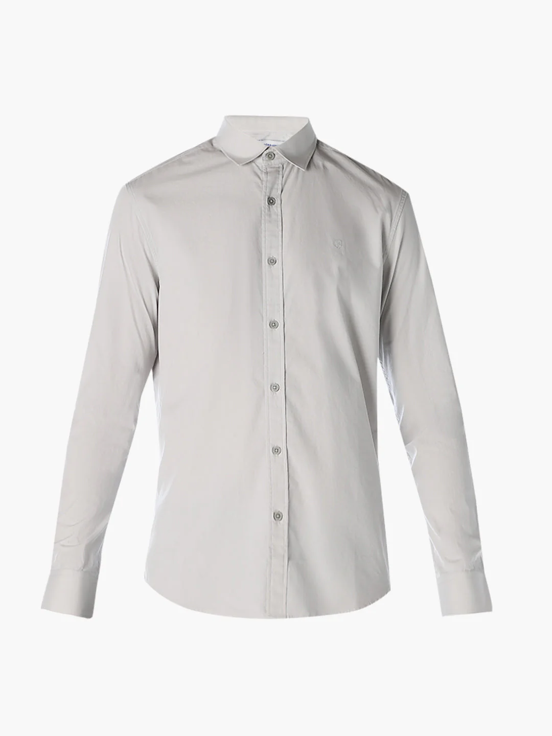 Grey Cotton Slim Fit Shirt - Image 7