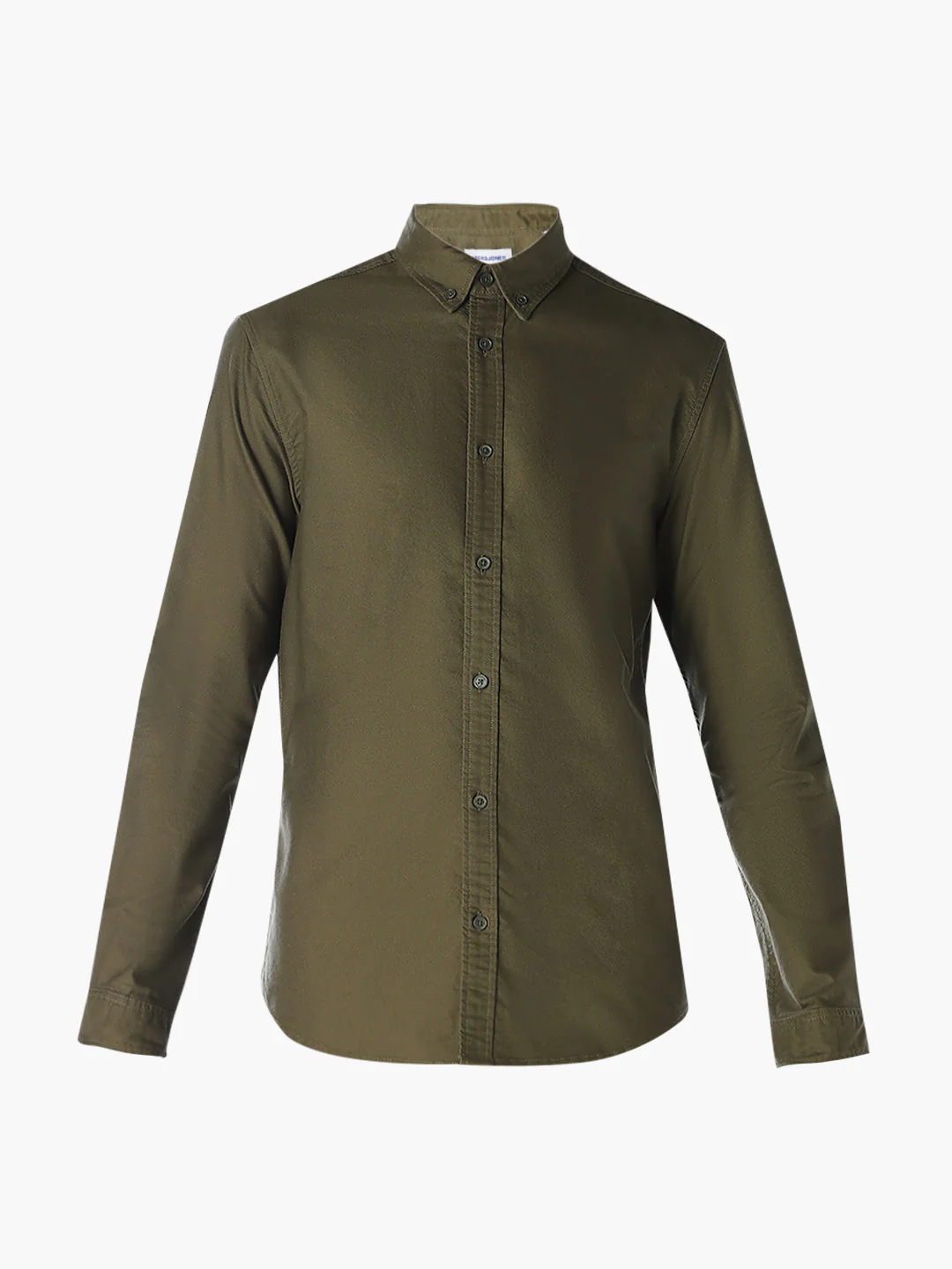 Olive Green Cotton Regular Fit Shirt - Image 7