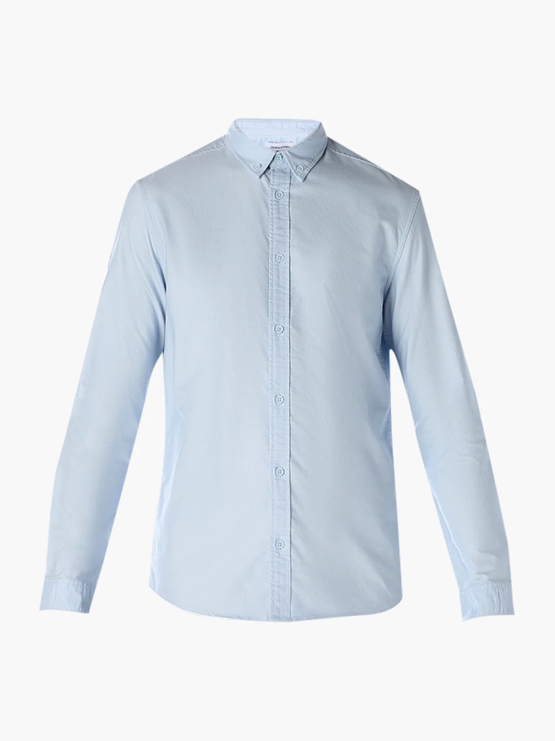 Light Blue Cotton Regular Fit Shirt - Image 7