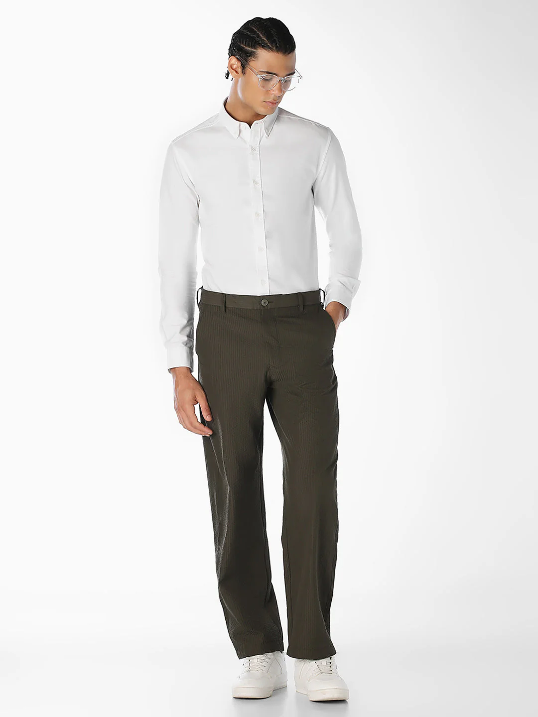 White Cotton Regular Fit Shirt - Image 6