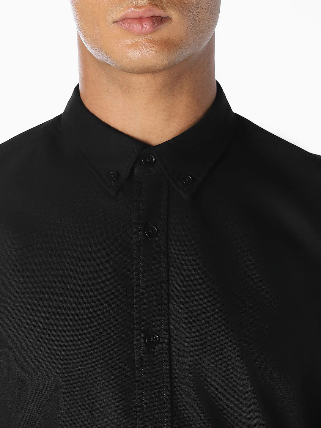 Black Cotton Regular Fit Shirt - Image 5