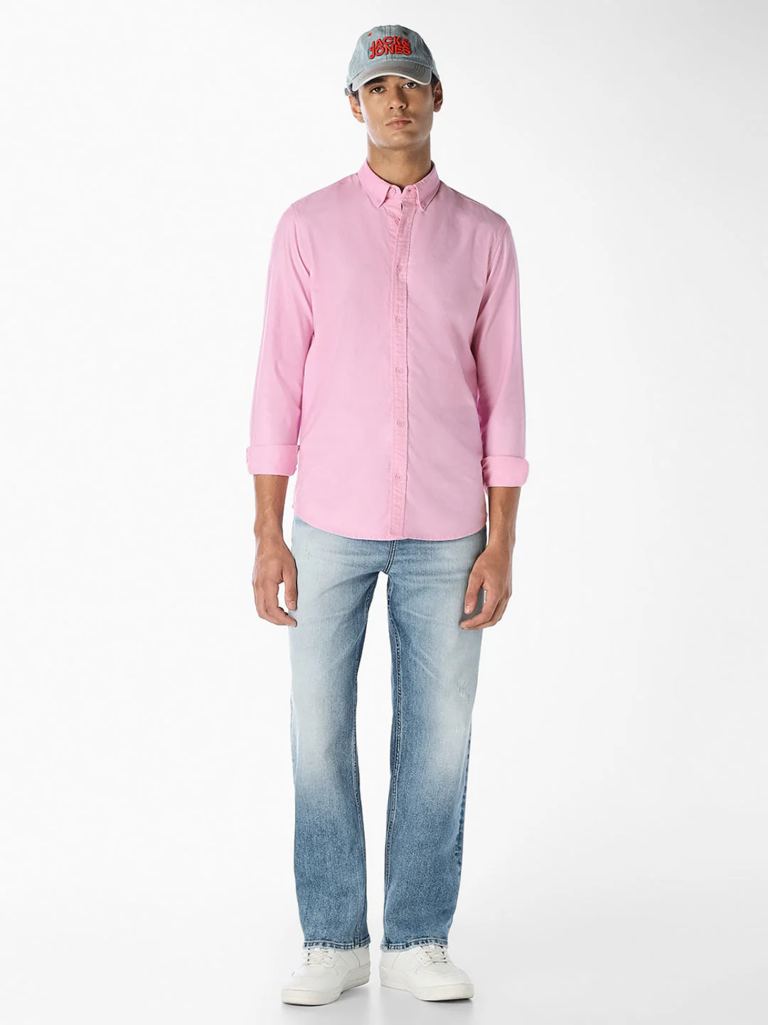 Pink Cotton Slim Fit Shirt - Image 6