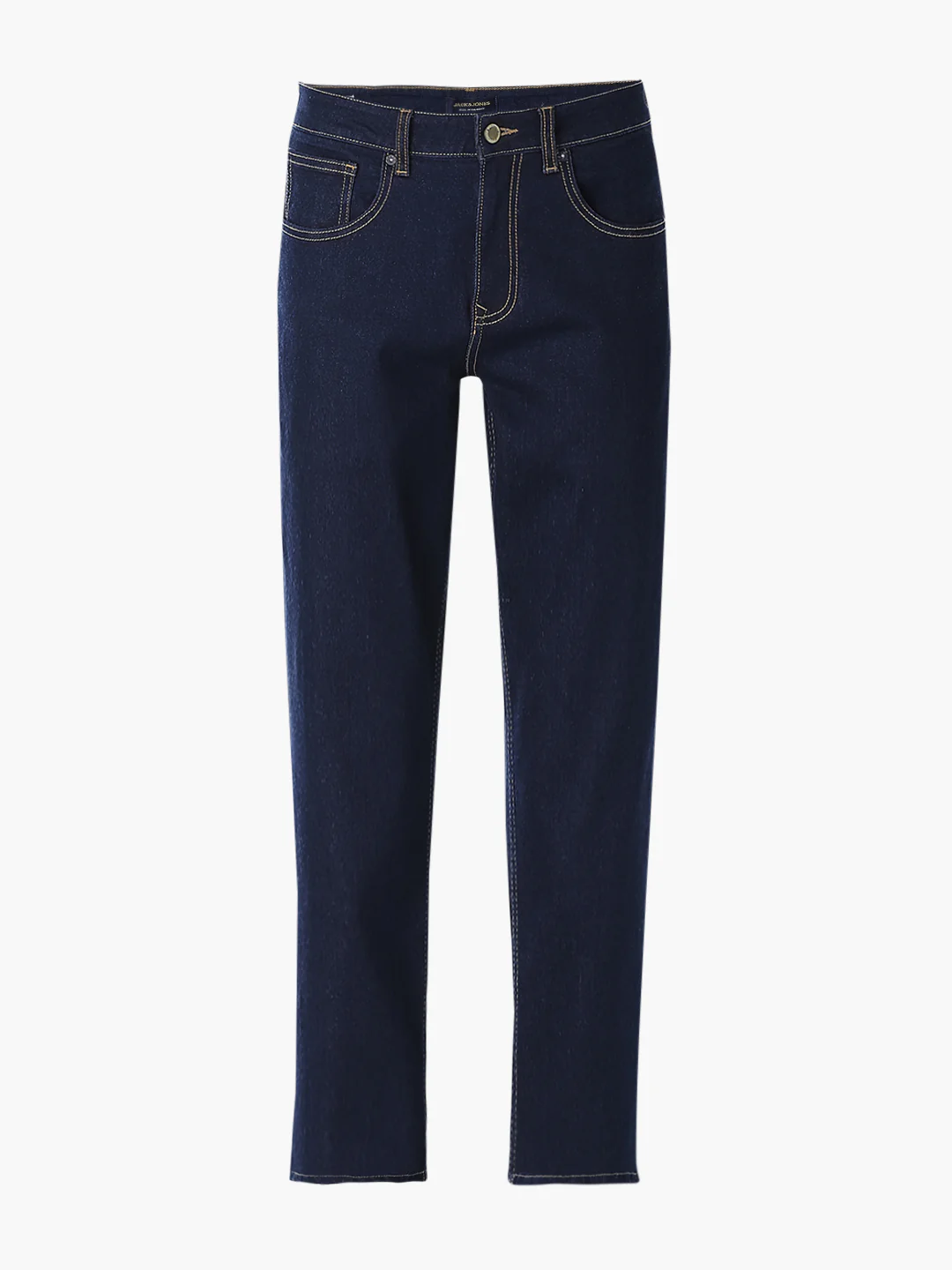 Dark Blue Contrast Stitch Bootcut Jeans - Image 7