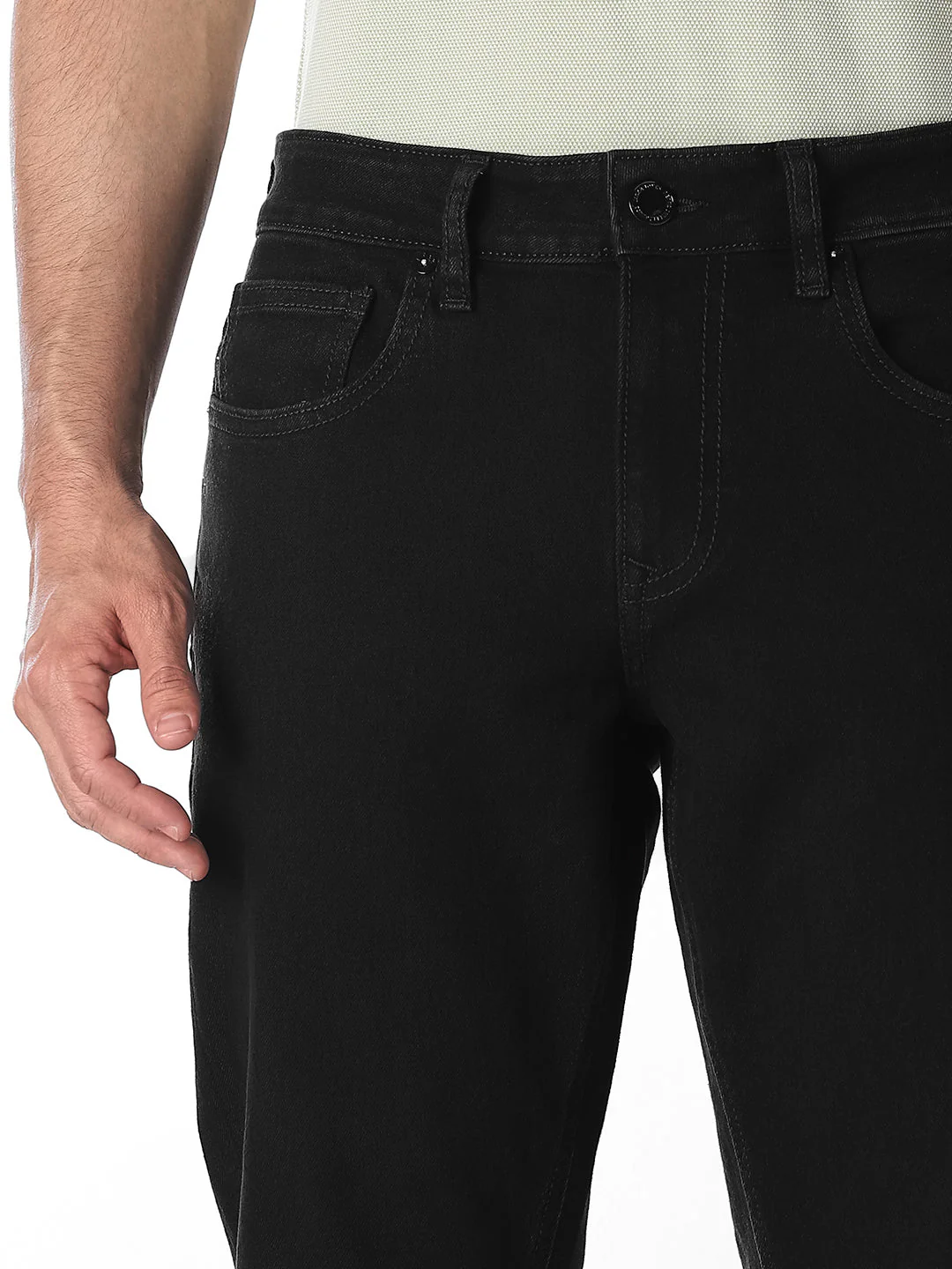 Black 5 pocket Slim Fit Jeans - Image 4