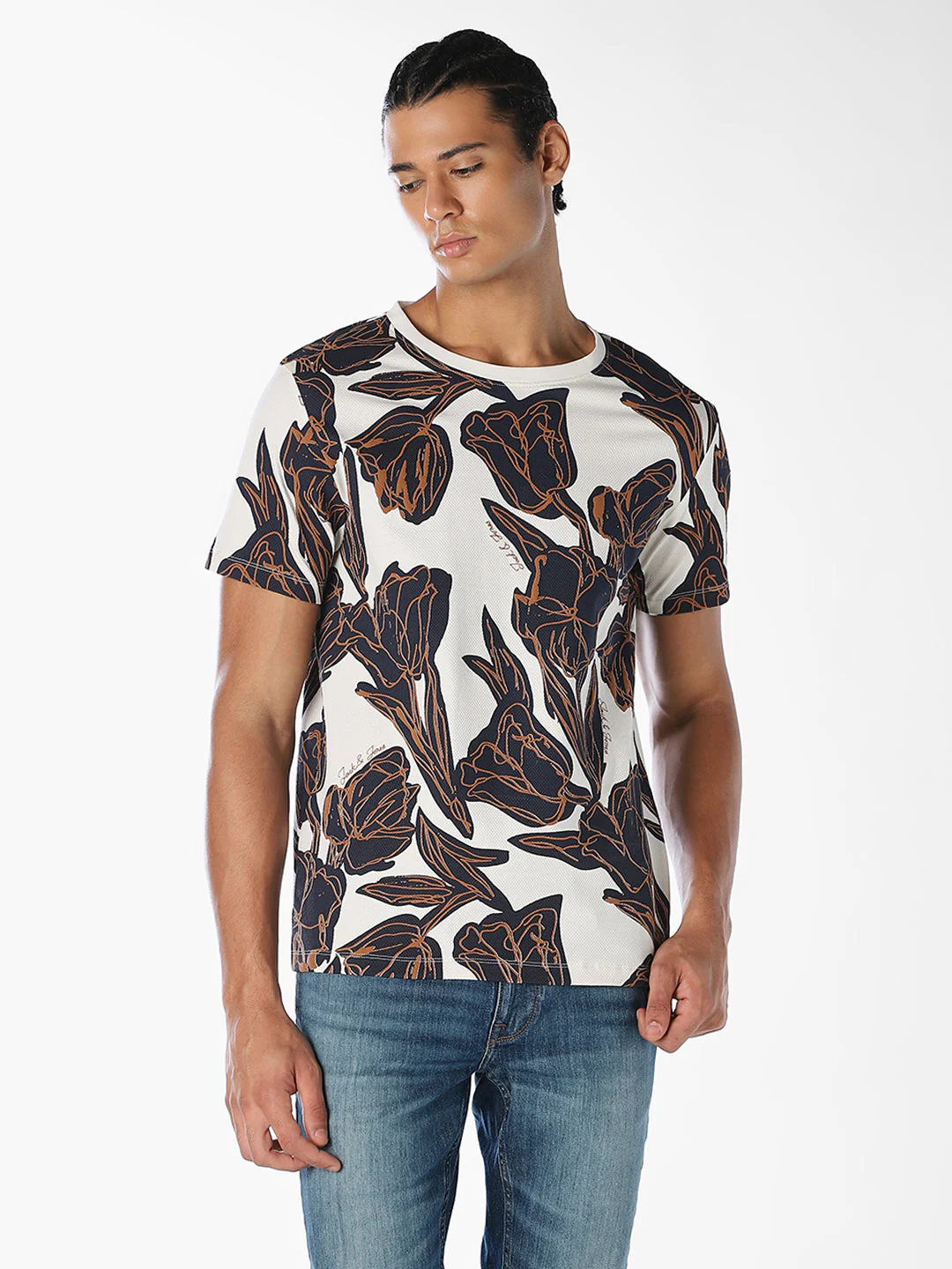Floral Print Cotton T-shirt - Image 2