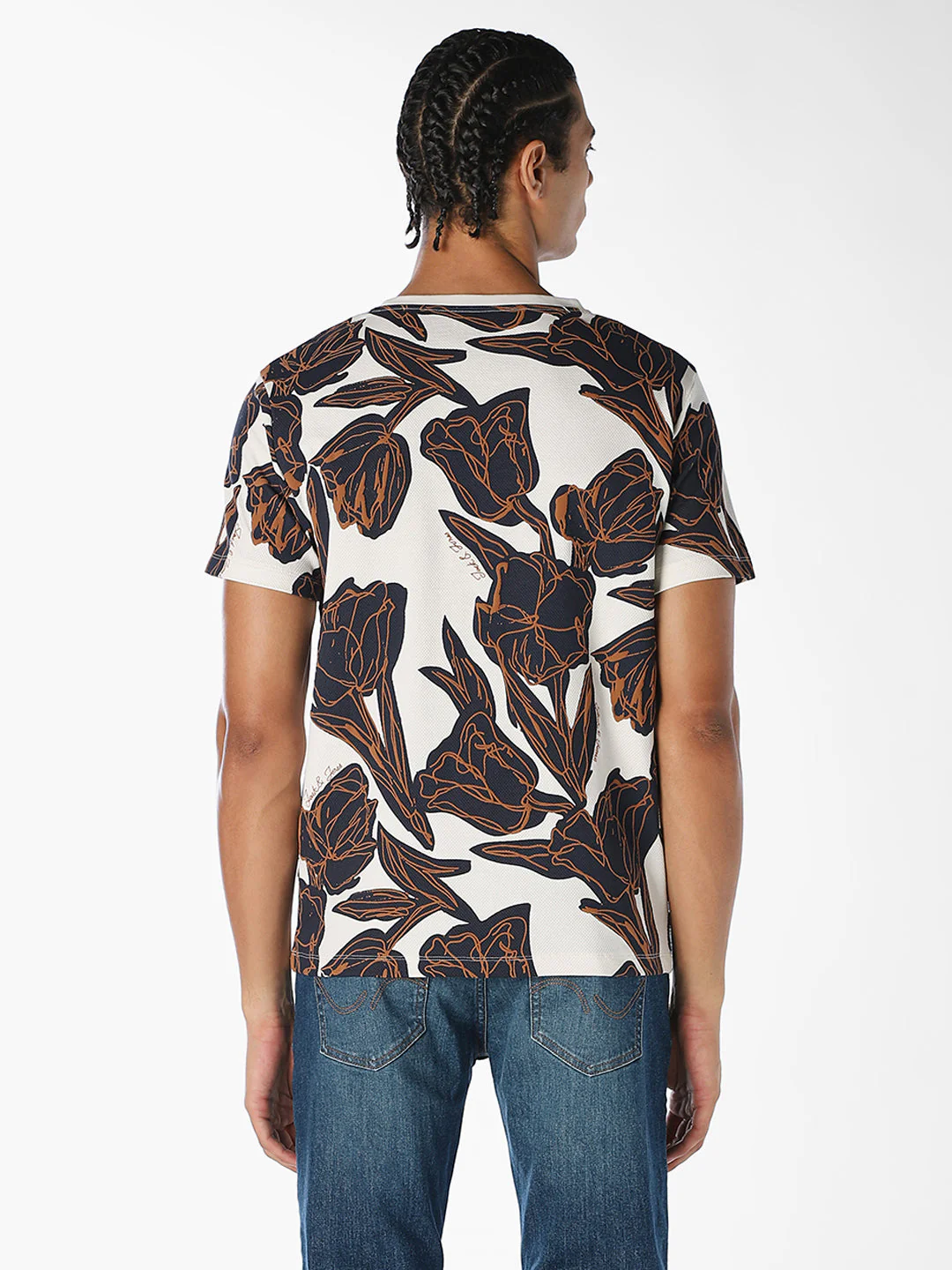 Floral Print Cotton T-shirt - Image 4