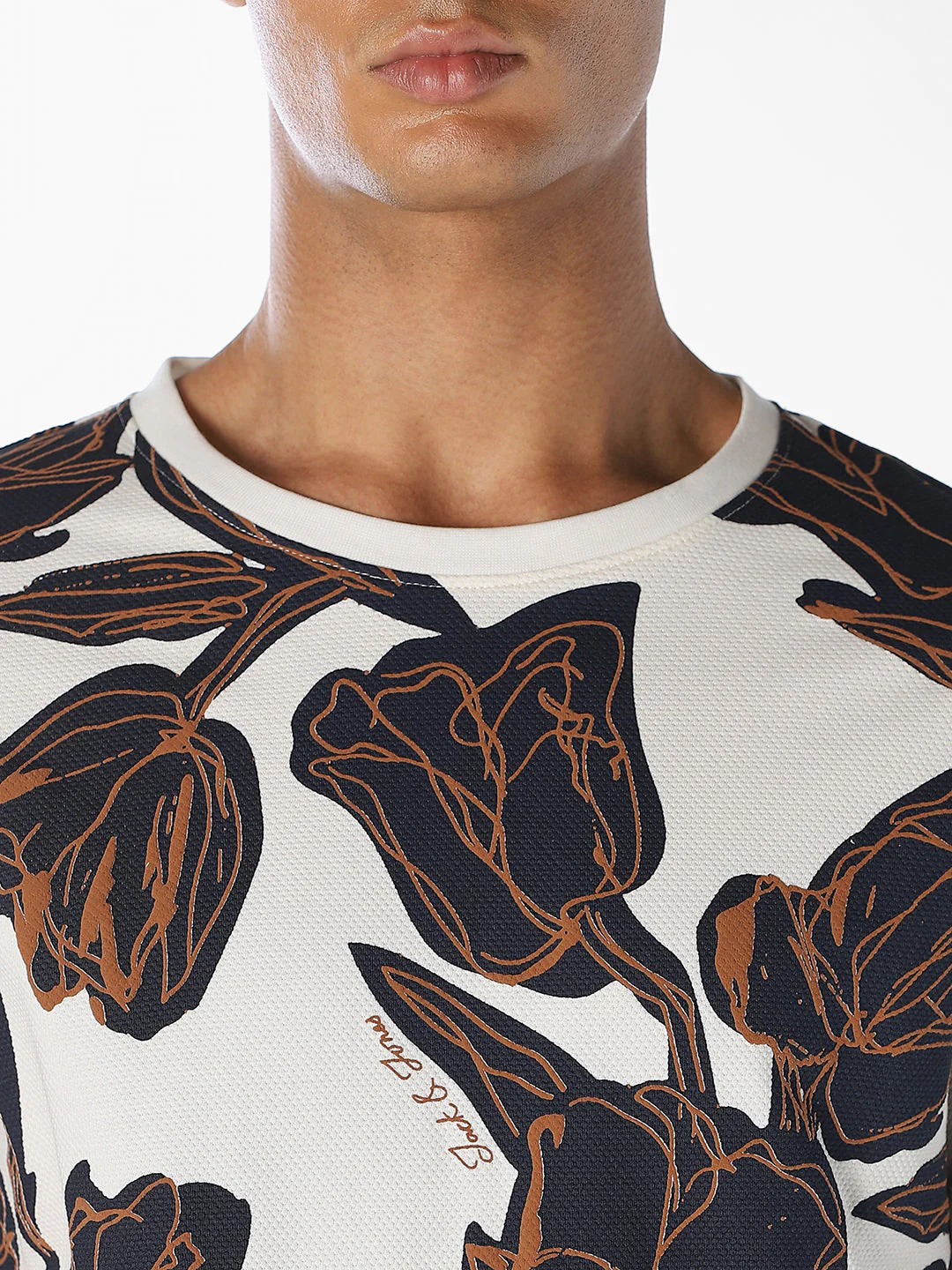 Floral Print Cotton T-shirt - Image 5