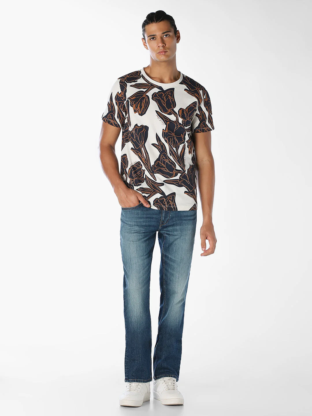 Floral Print Cotton T-shirt - Image 6