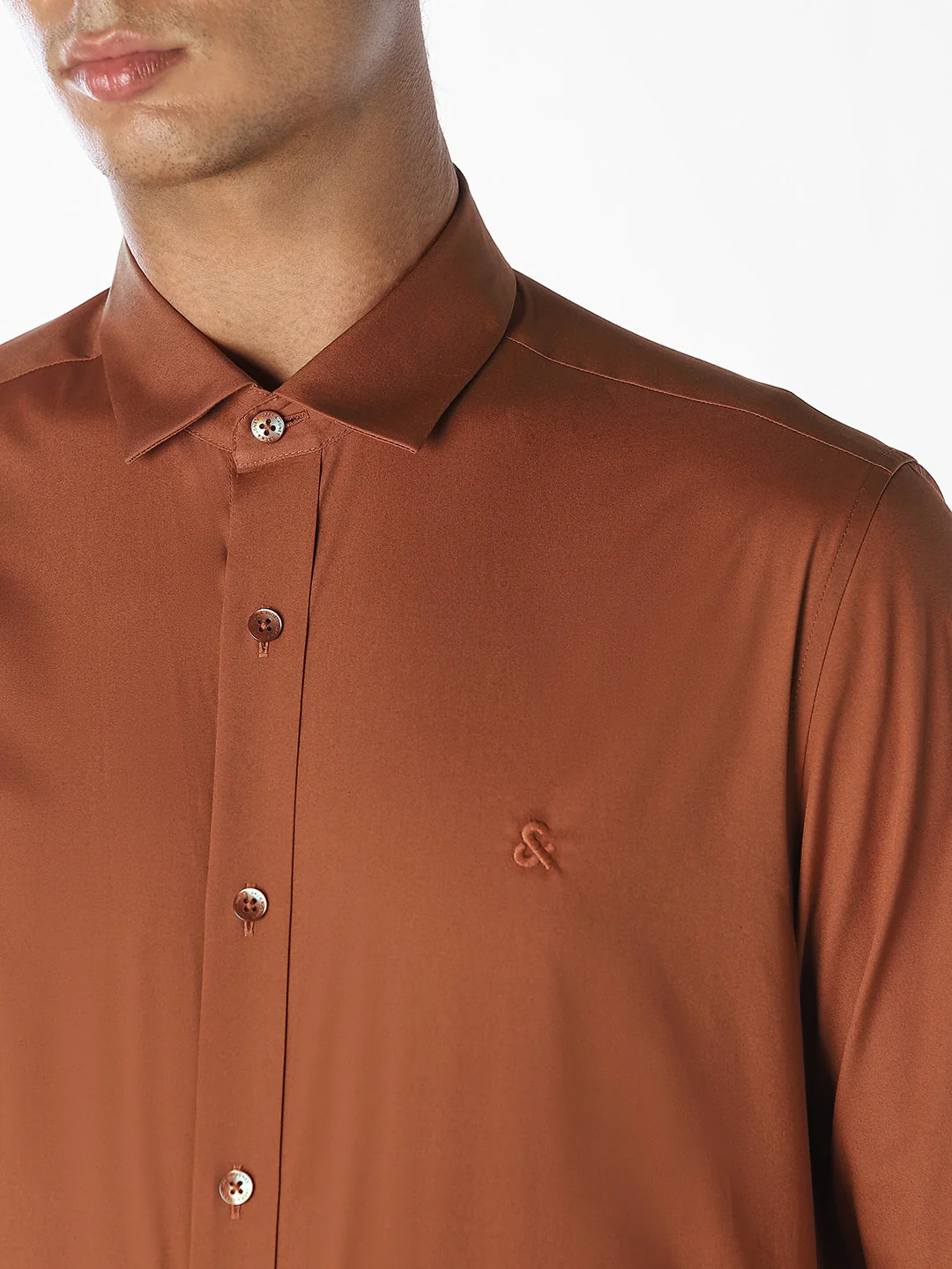 Brown Formal Full Sleeves Shirt - Image 5