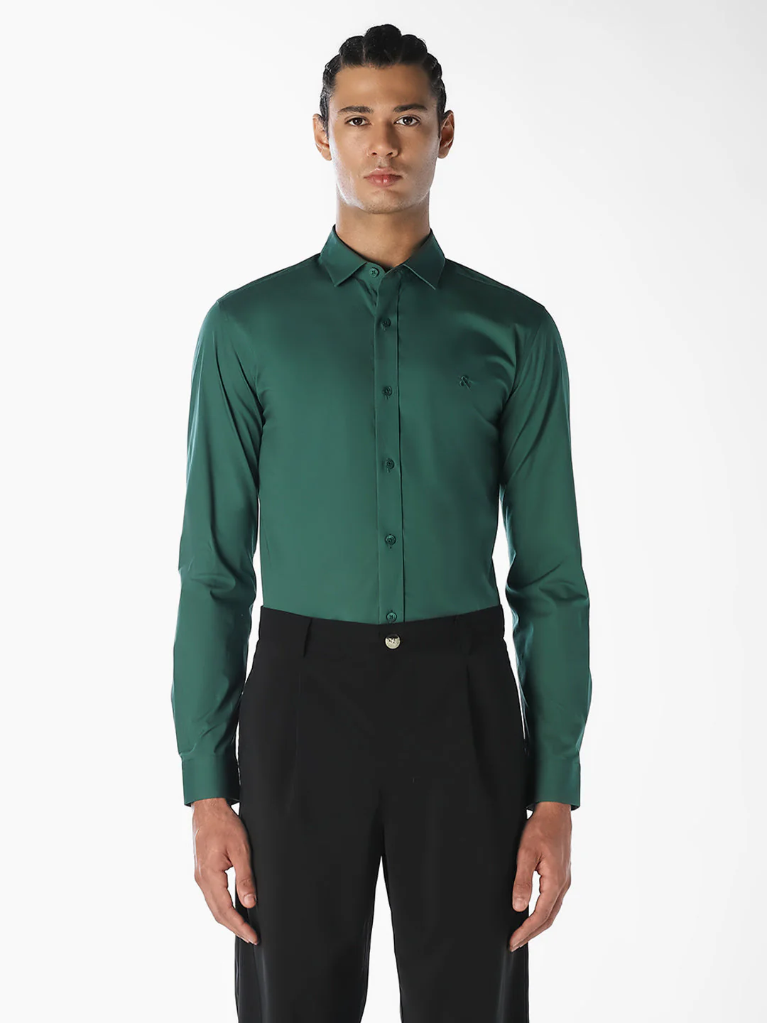 Green Formal Full Sleeves Shirt - Image 2