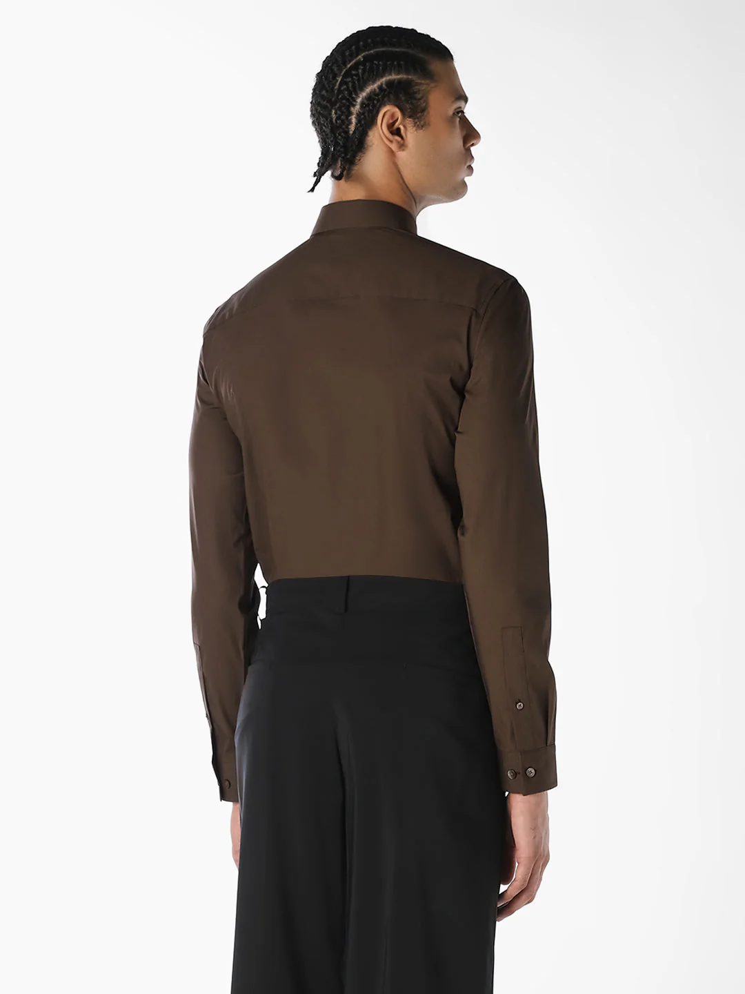 Chocolate Brown Formal Full Sleeves Shirt - Image 4