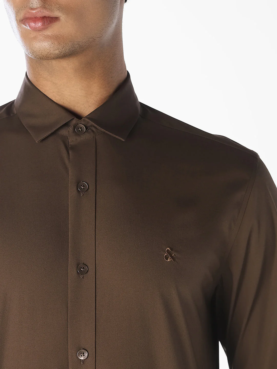 Chocolate Brown Formal Full Sleeves Shirt - Image 5