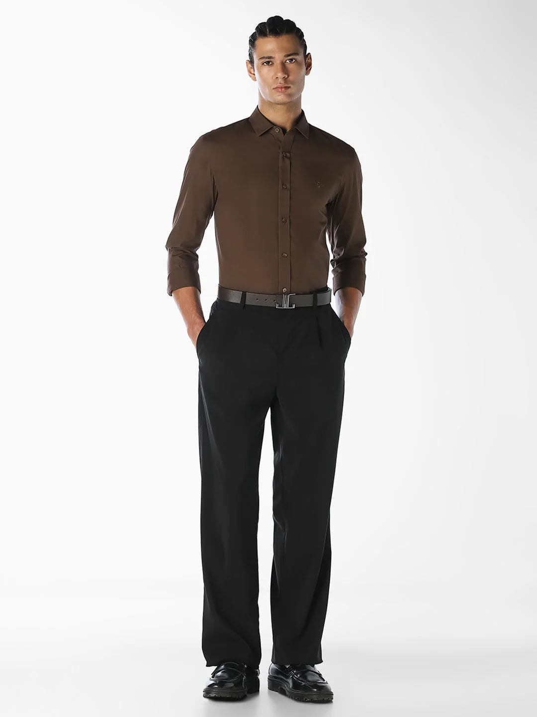 Chocolate Brown Formal Full Sleeves Shirt - Image 6