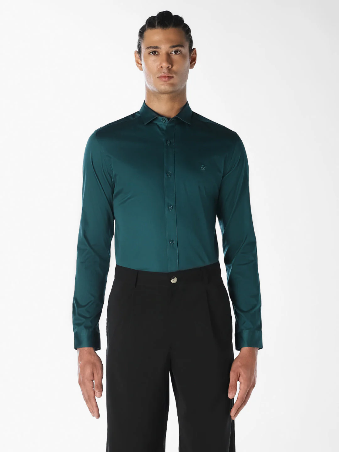 Dark Green Formal Full Sleeves Shirt - Image 2