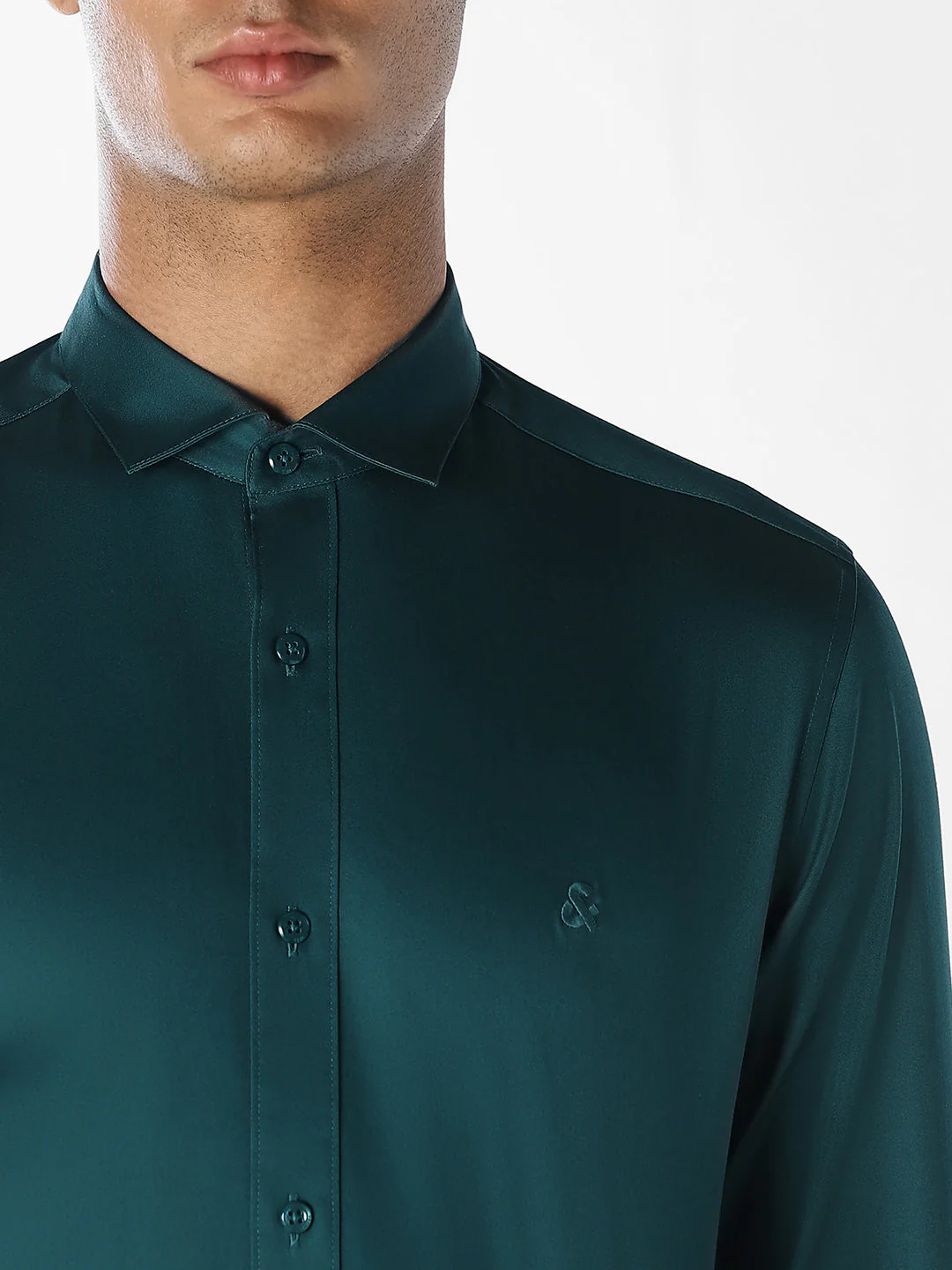 Dark Green Formal Full Sleeves Shirt - Image 5