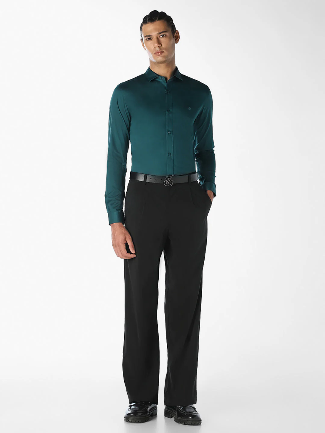 Dark Green Formal Full Sleeves Shirt - Image 6