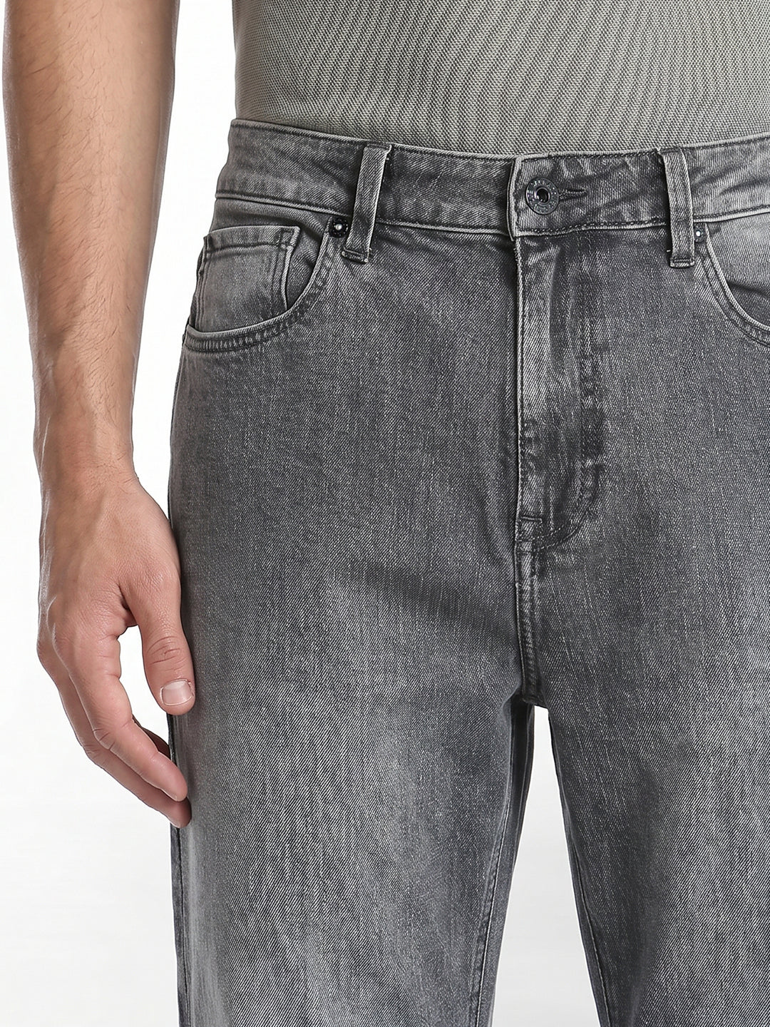 Grey Washed Dario Loose Fit Jeans - Image 4
