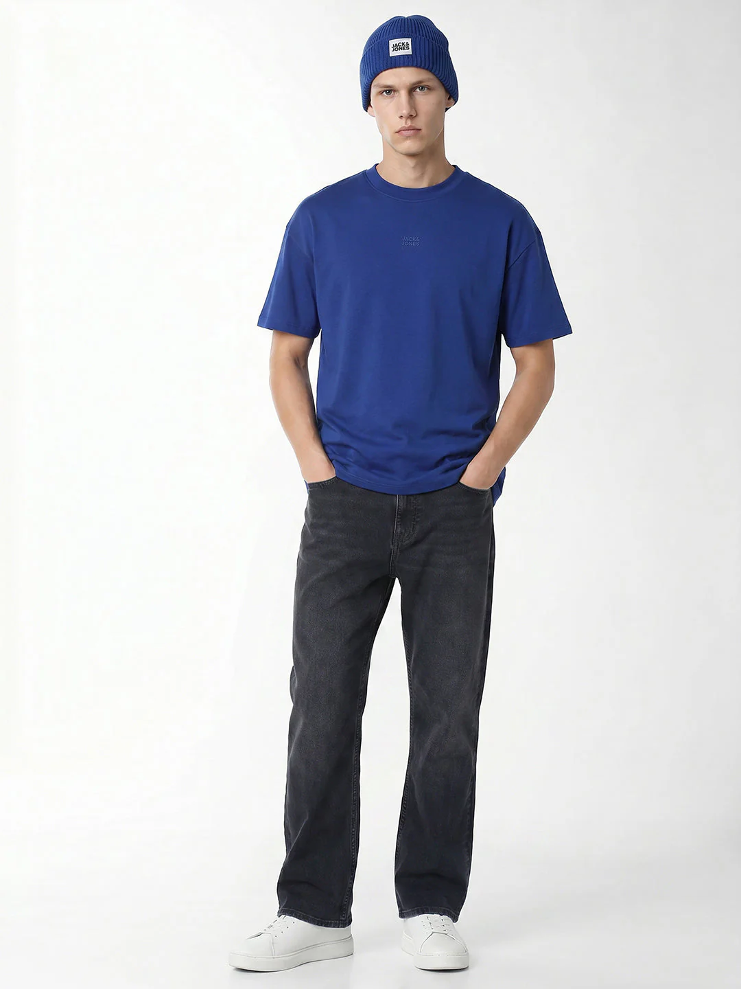 Dark Blue Washed Dario Loose Fit Jeans - Image 6