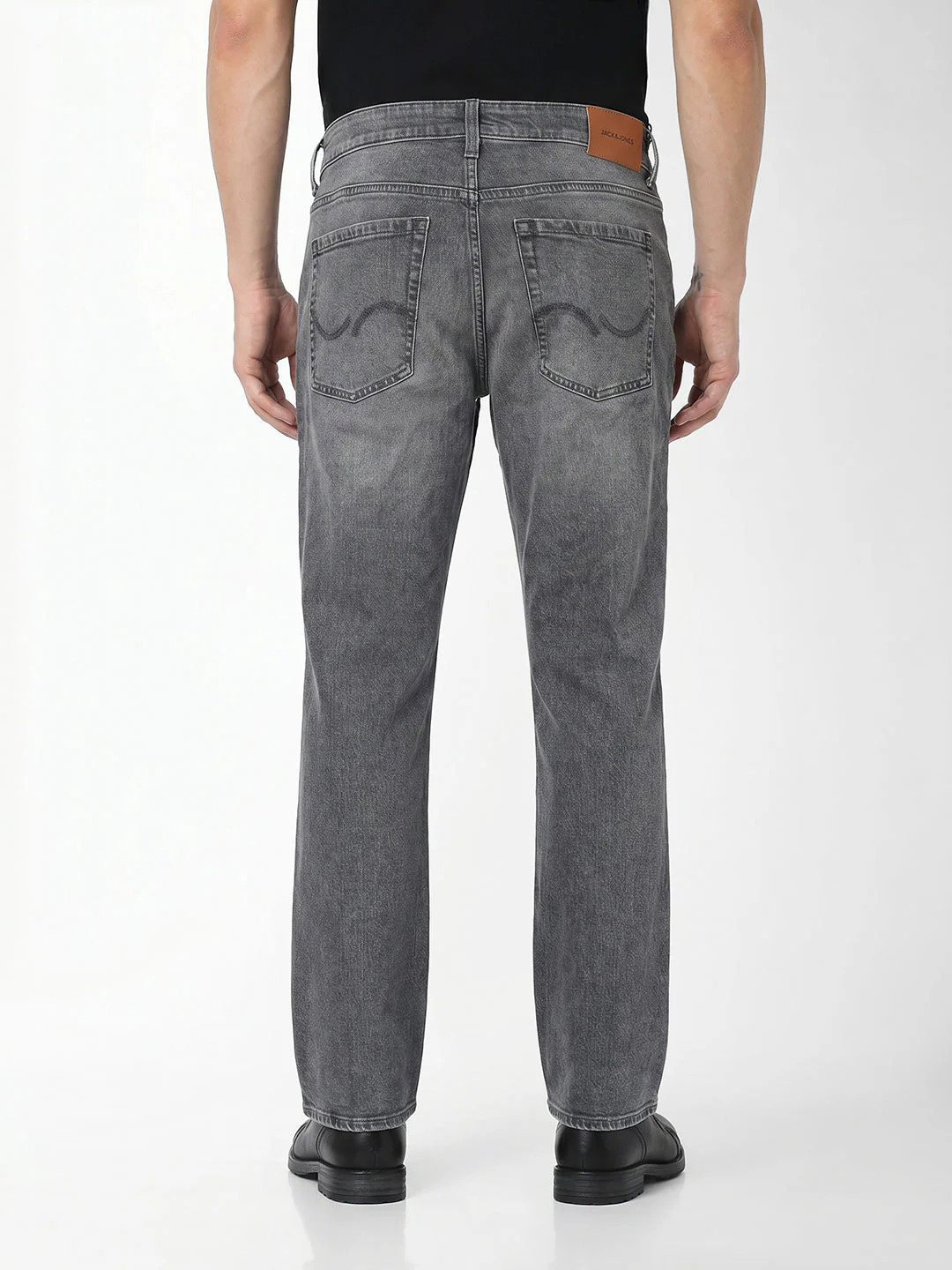 Grey Light Wash Bootcut Jeans - Image 3